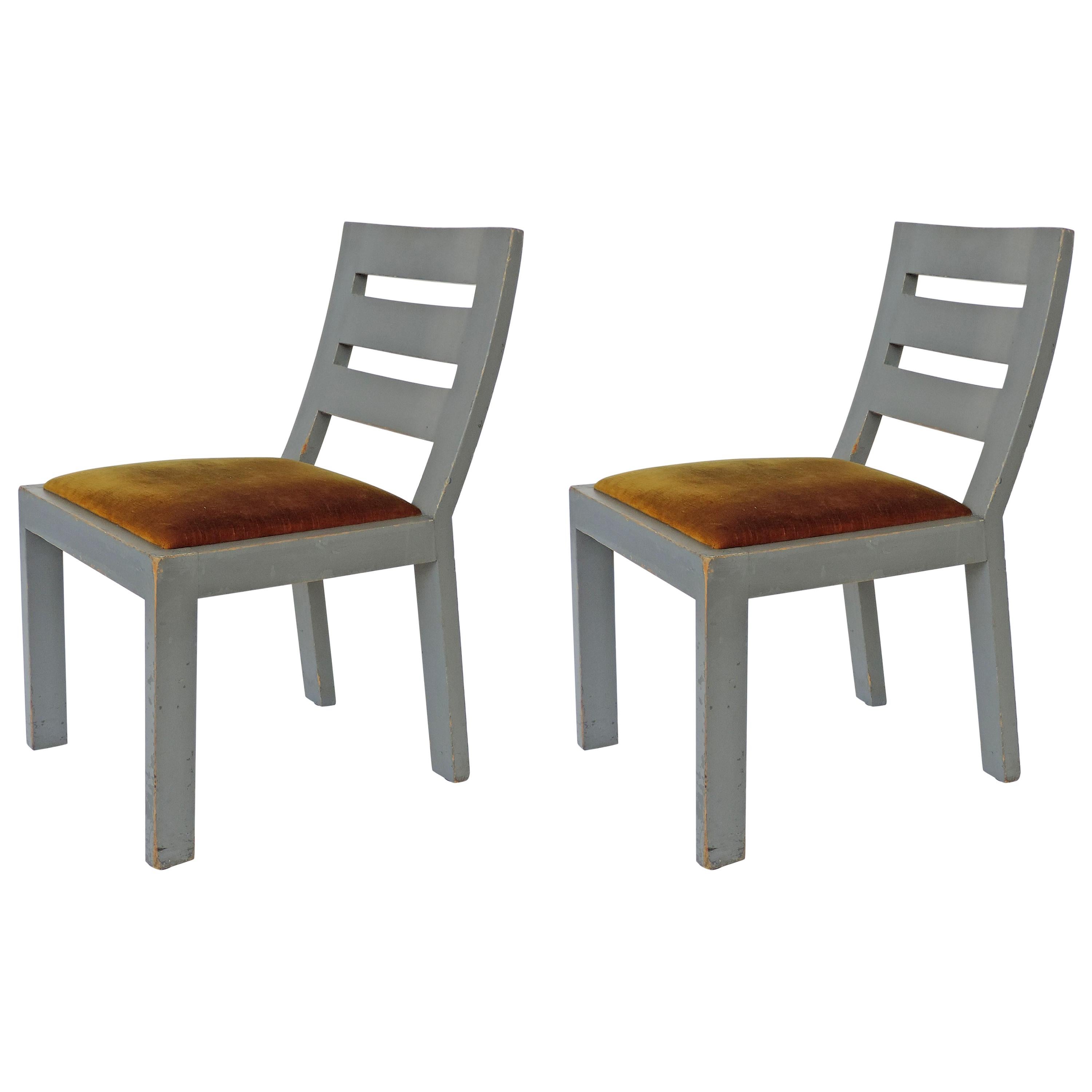 Pair of Italian Rationalist Movement Chairs, Italy, 1930s