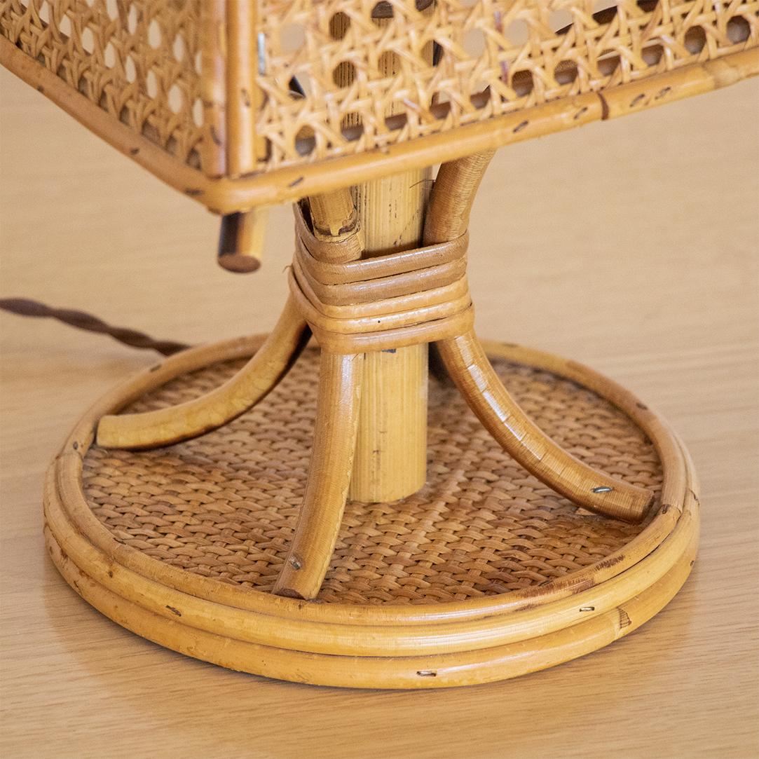 Pair of Italian Rattan and Cane Lamps 5