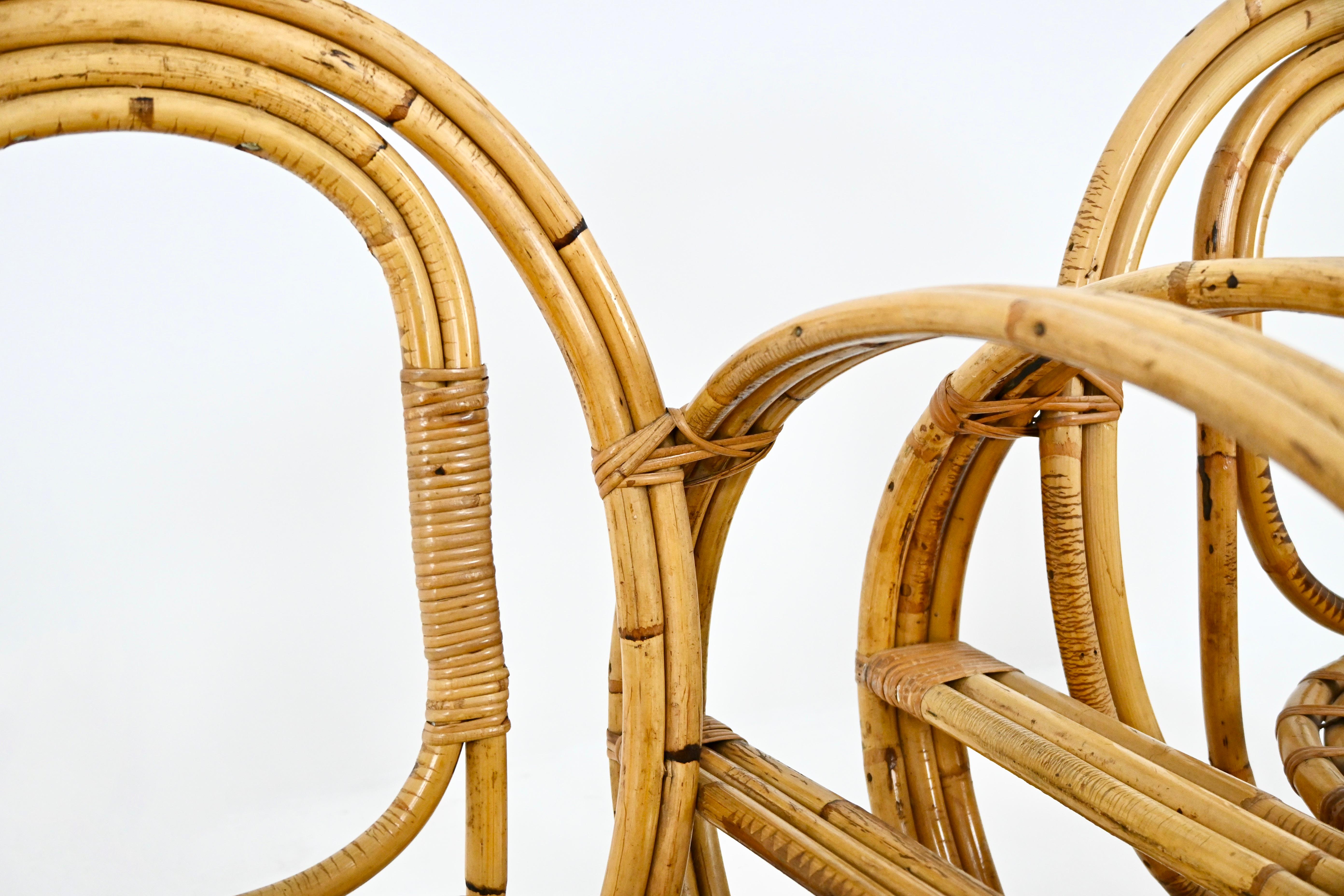 Pair of Italian Rattan Armchairs, 1960s in vendita 3