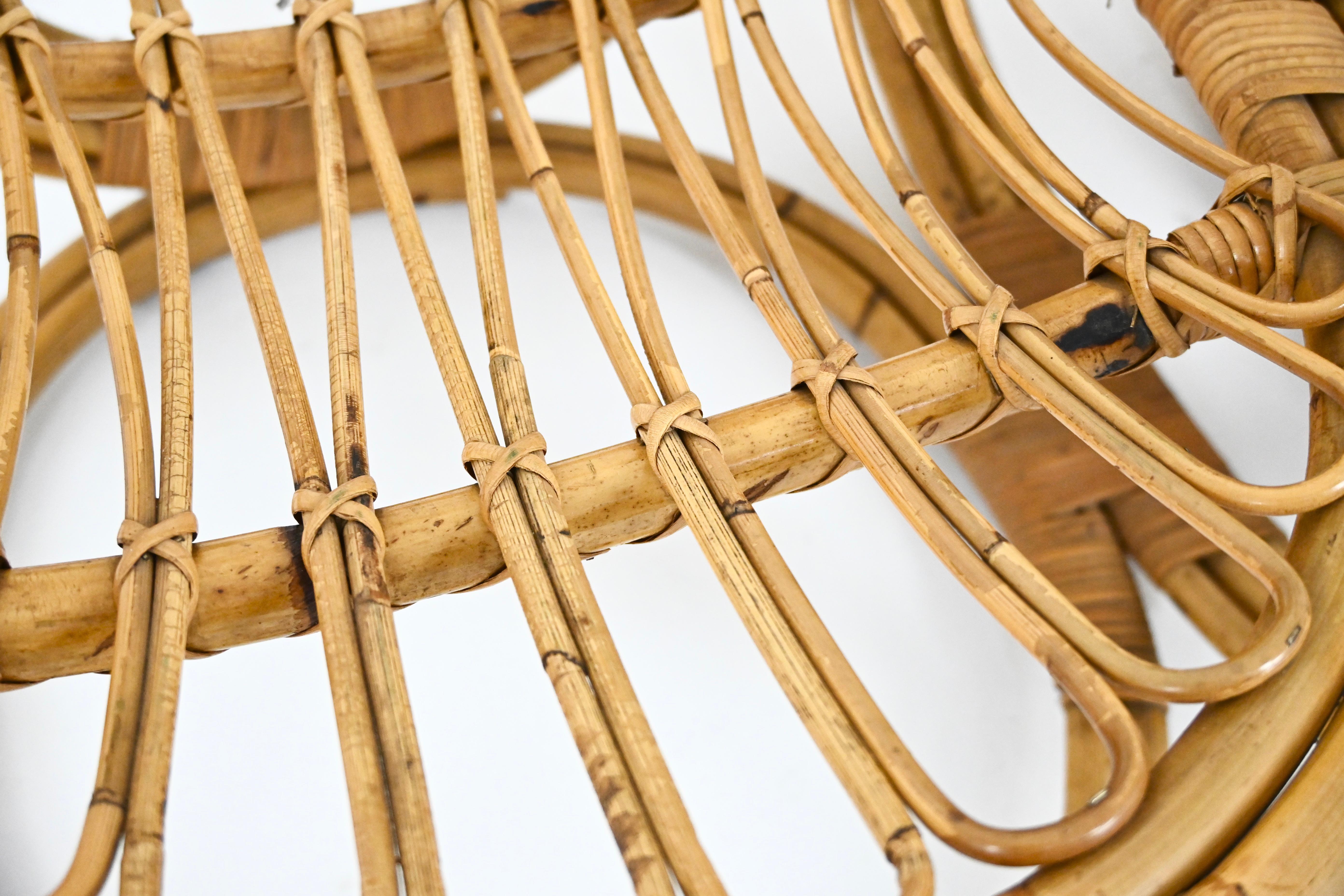 Pair of Italian Rattan Armchairs, 1960s in vendita 4