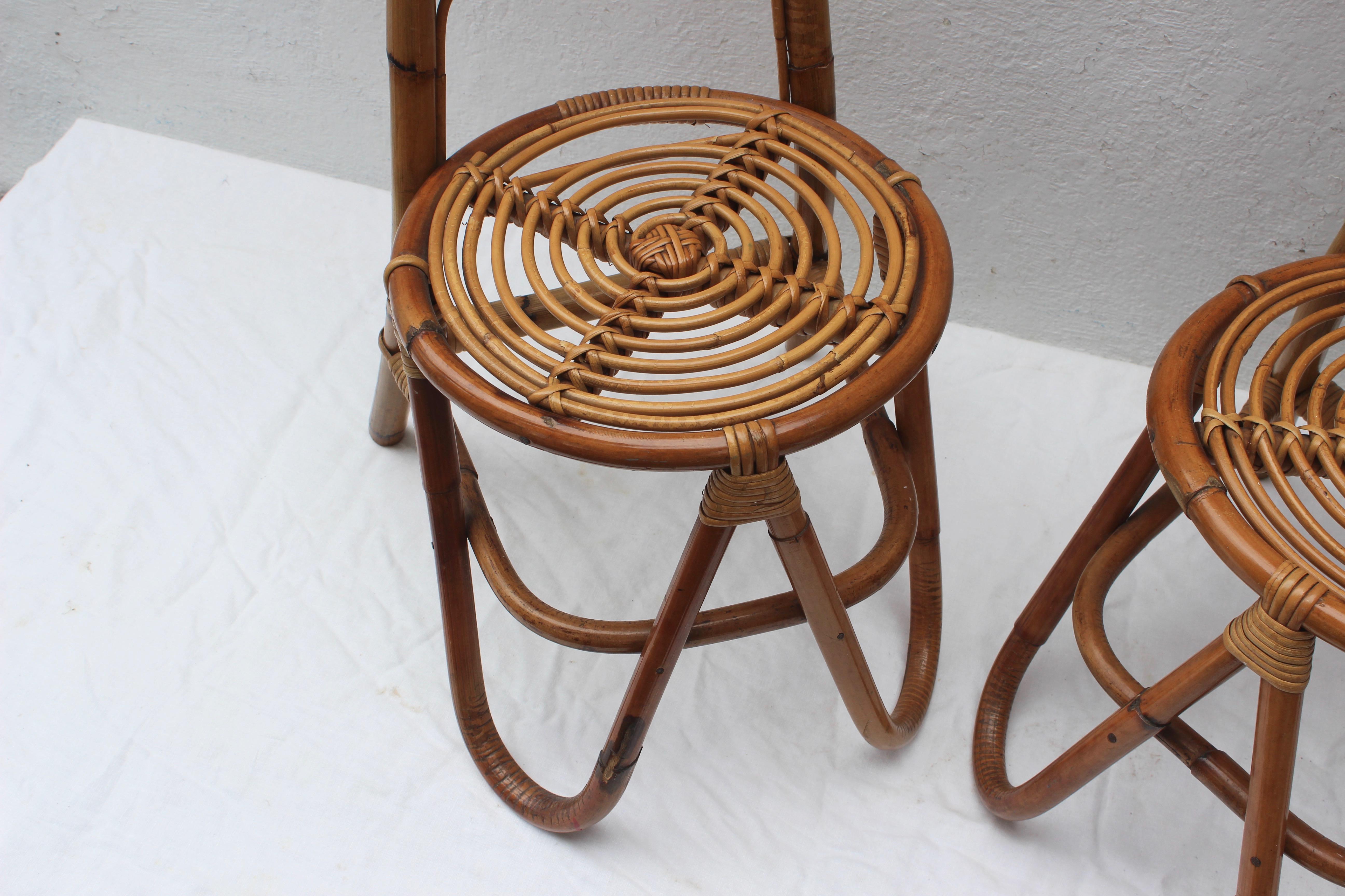 20th Century Pair of Italian Rattan Chairs
