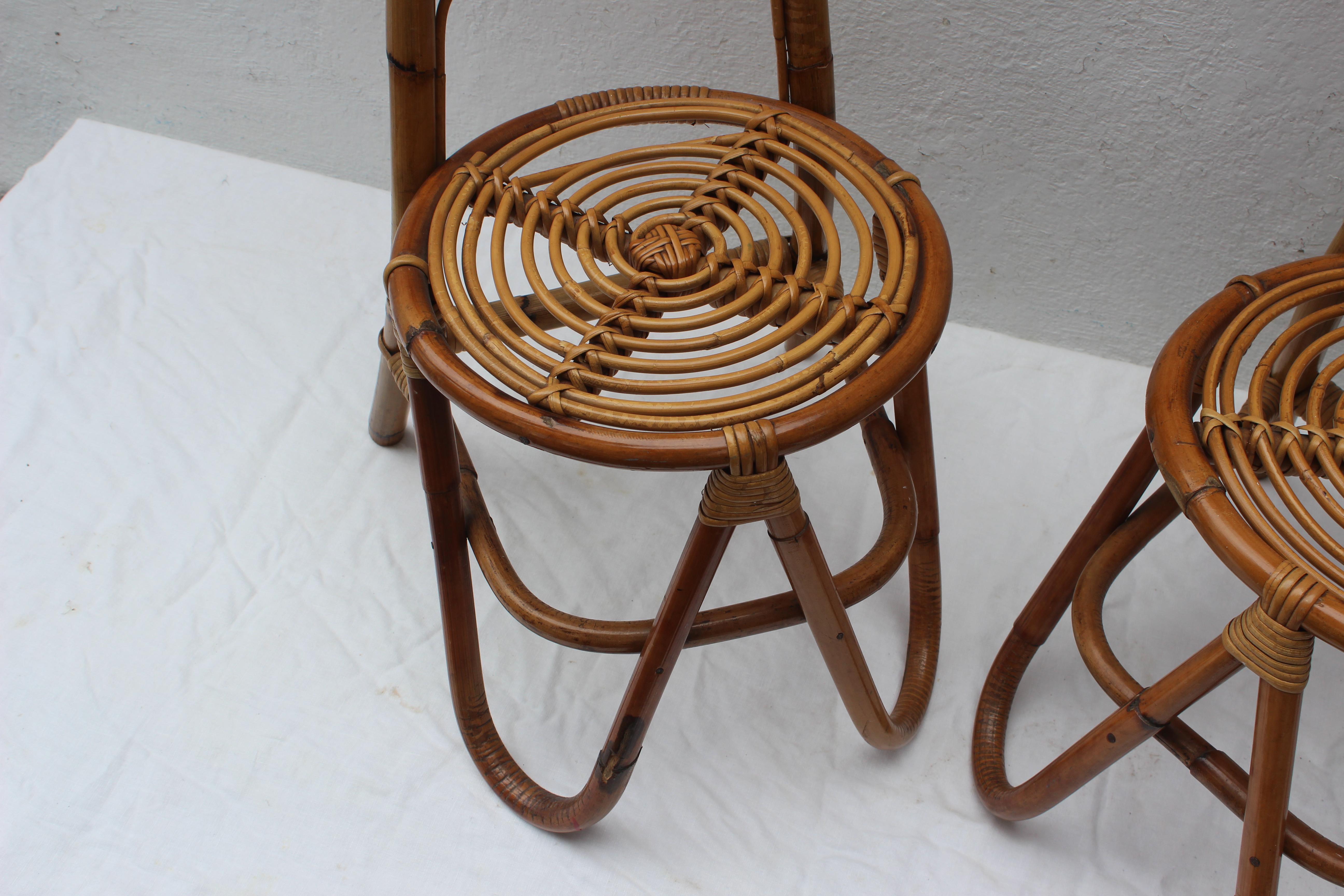 Pair of Italian Rattan Chairs 4
