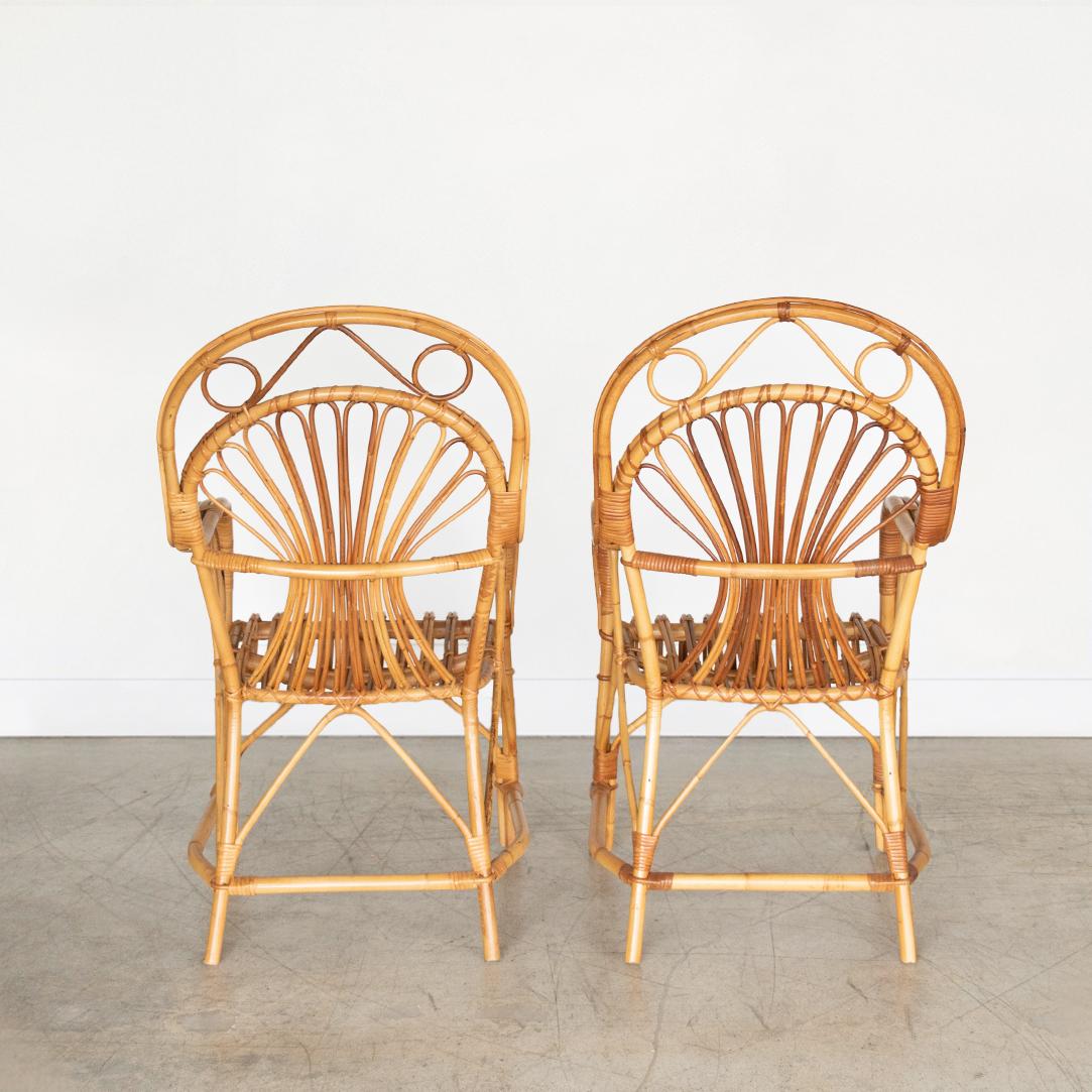 Pair of Italian Rattan Chairs 1