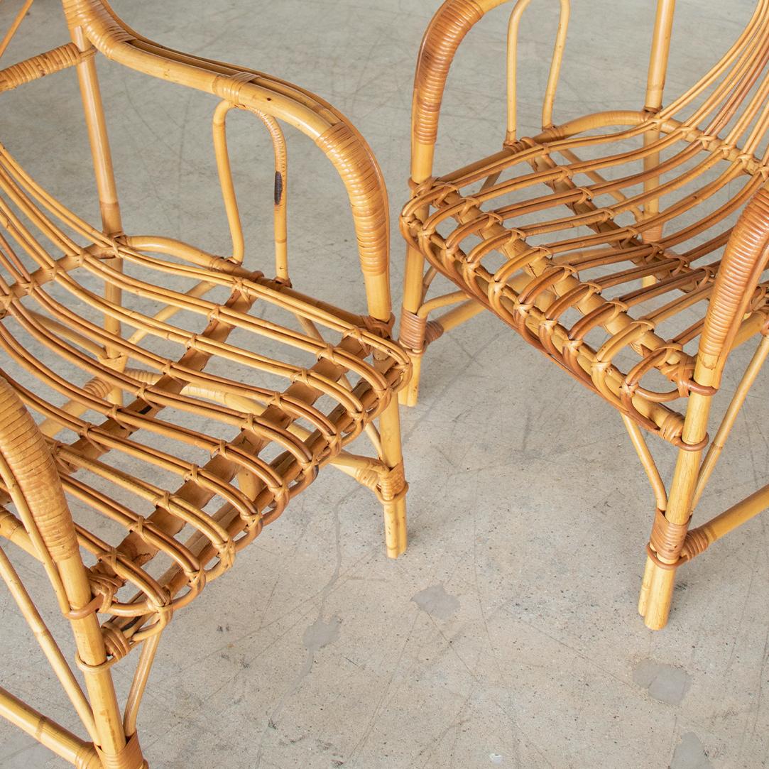 Pair of Italian Rattan Chairs 5