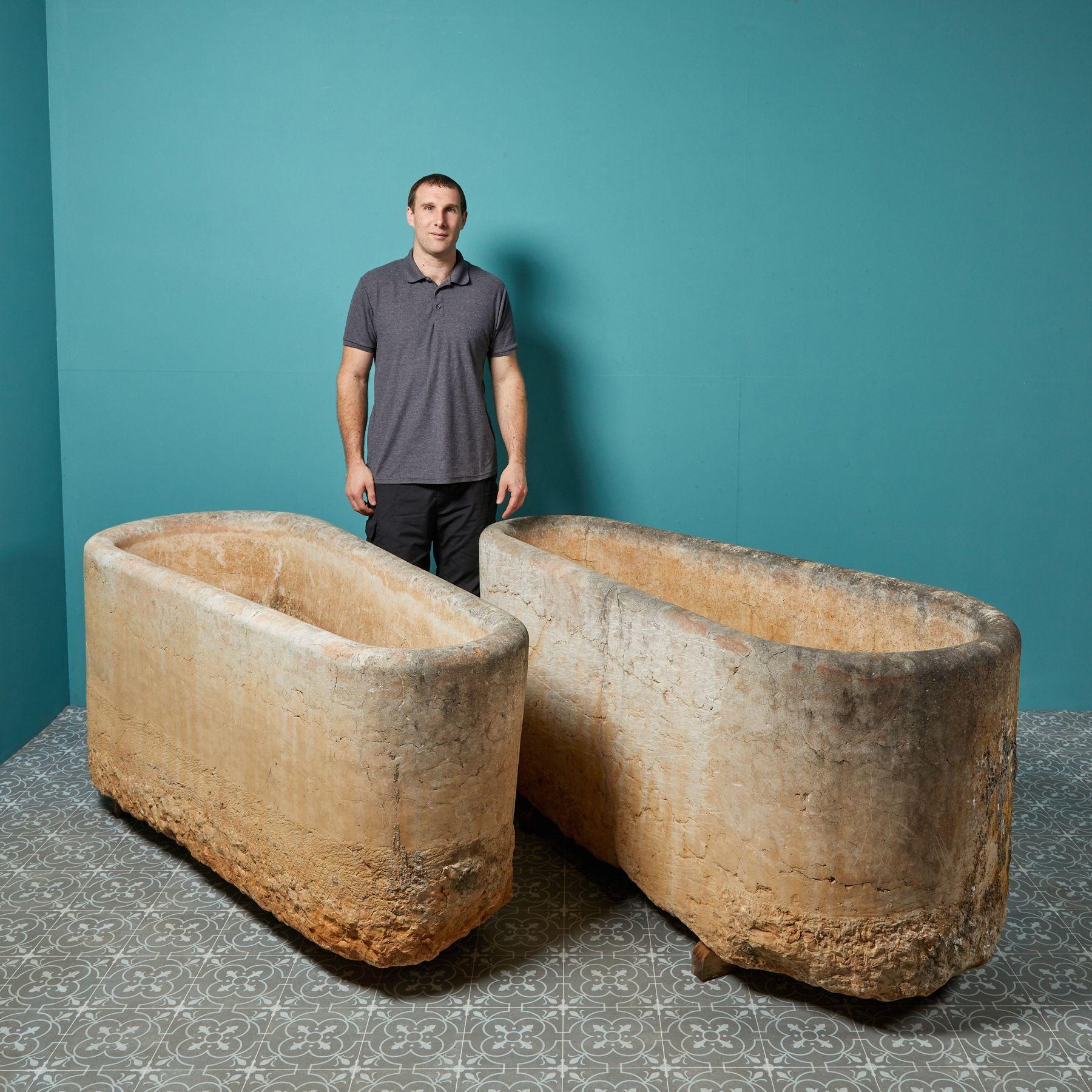 This pair of important Italian Renaissance marble baths belonged to the Warrior Pope Julius II, one of the most powerful and influential Popes of the 16th century. Unearthed from ‘La Suvera’, his Italian country villa in the heart of Siena, the pair