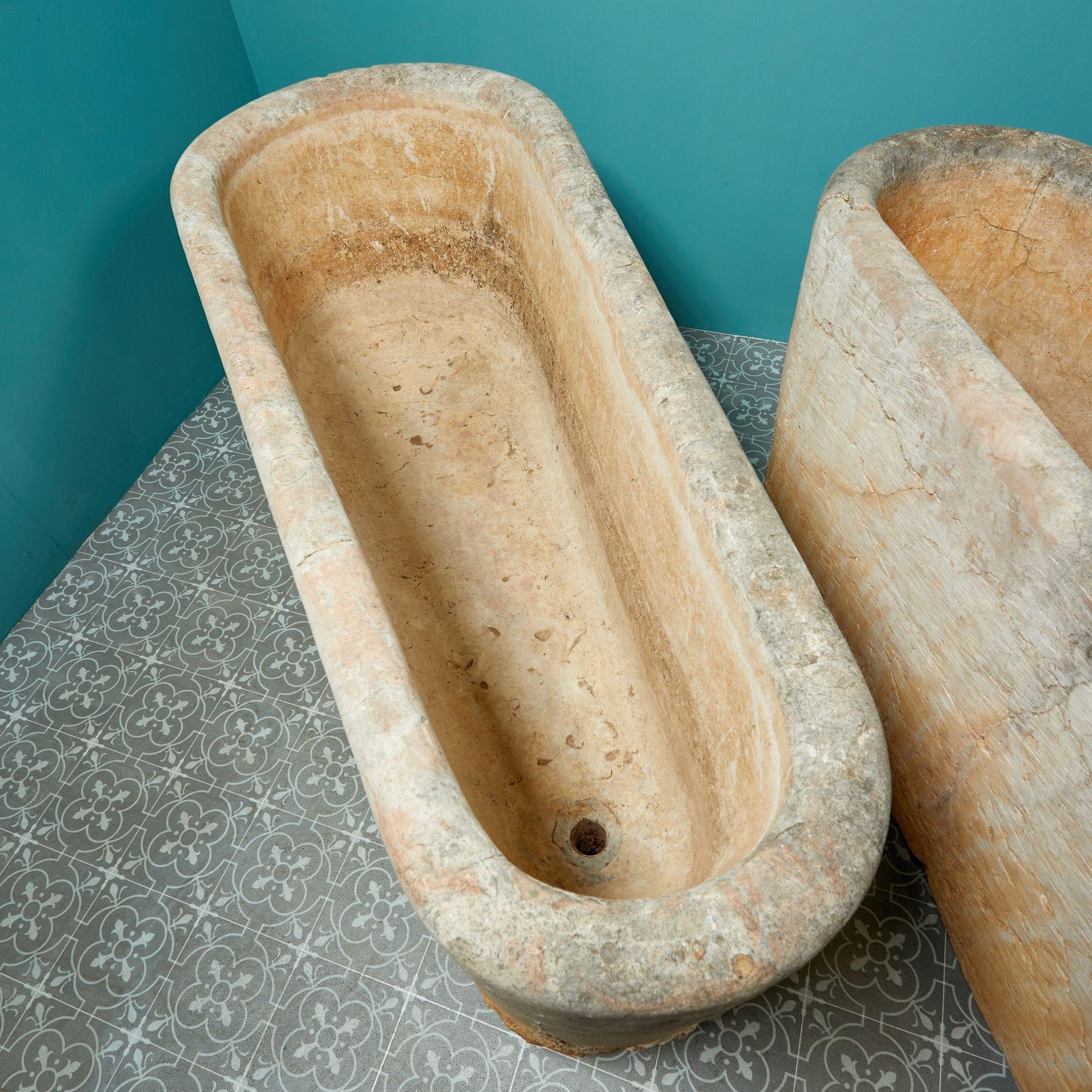 18th Century and Earlier Pair of Italian Renaissance Baths Owned by Pope Julius ii For Sale