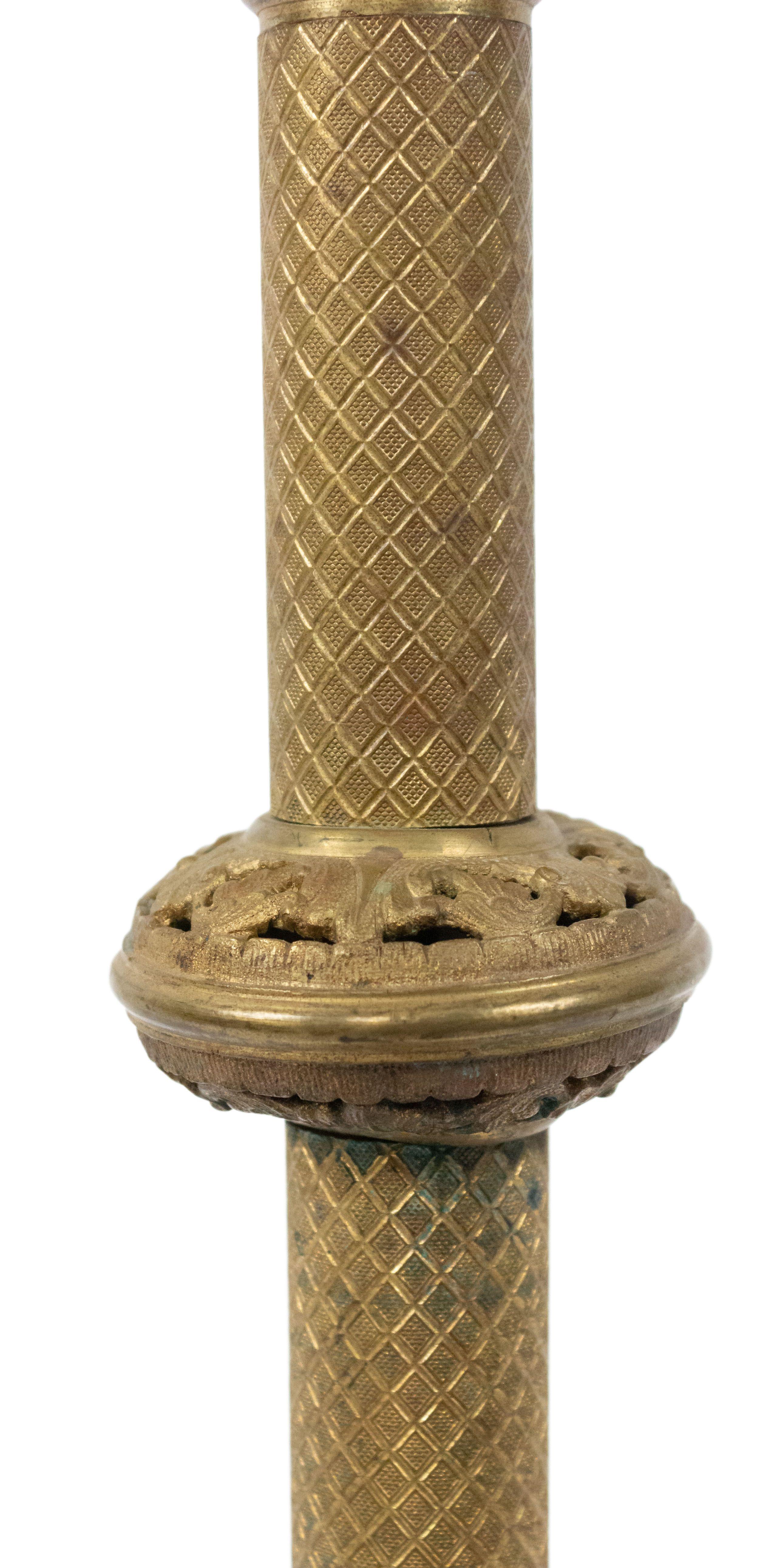 Pair of Italian Renaissance Bronze Altar Candlesticks In Good Condition For Sale In New York, NY