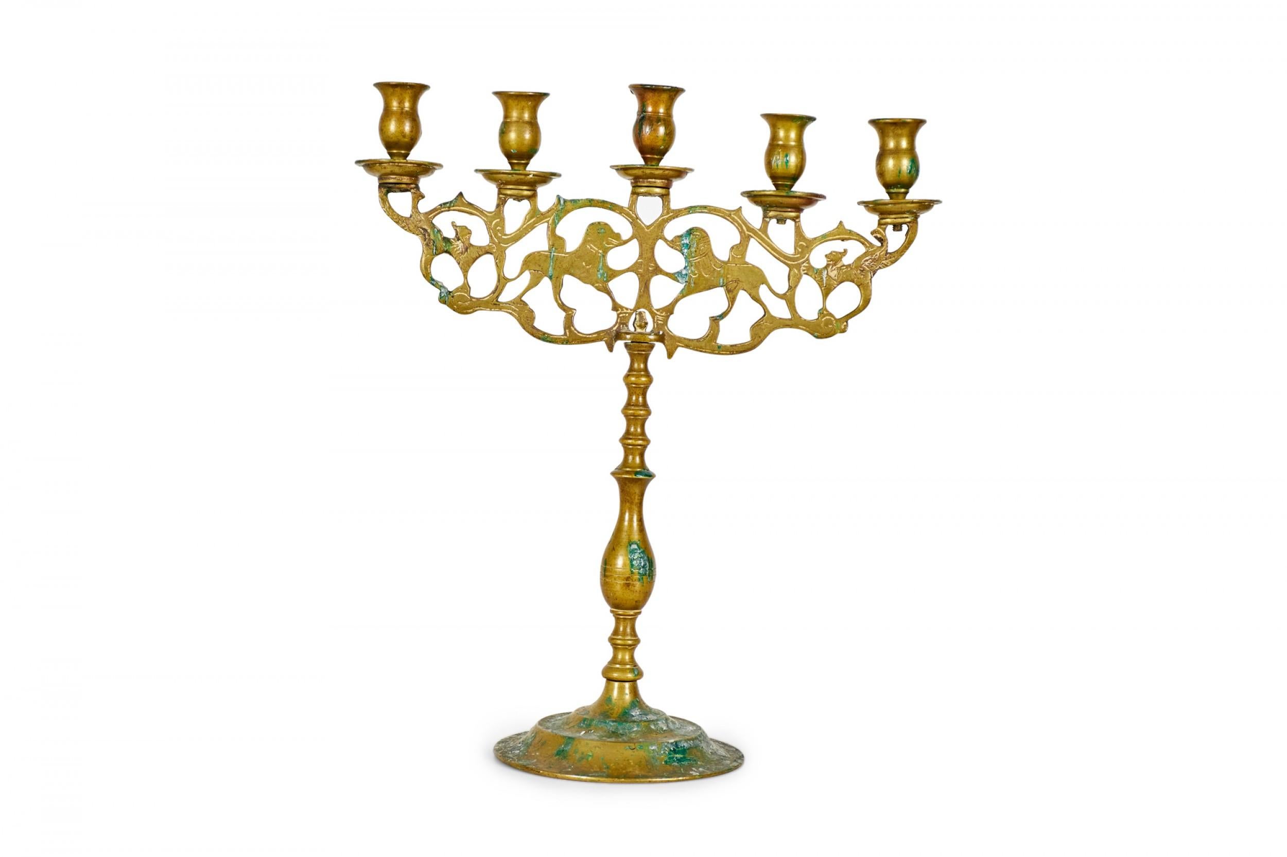 Renaissance Revival Pair of Italian Renaissance Bronze Candelabras For Sale