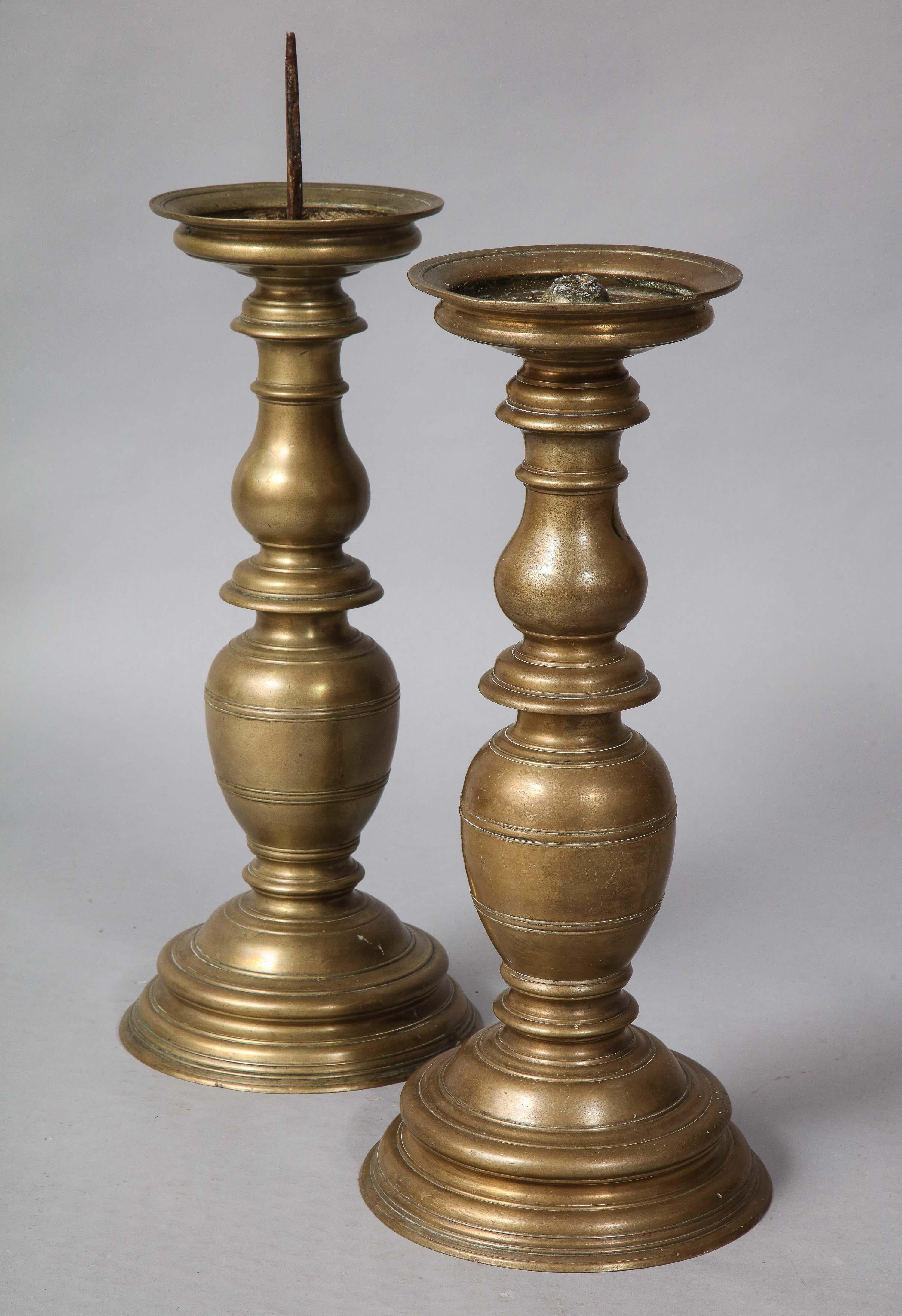 Pair of Italian Renaissance Bronze Candlesticks For Sale 2