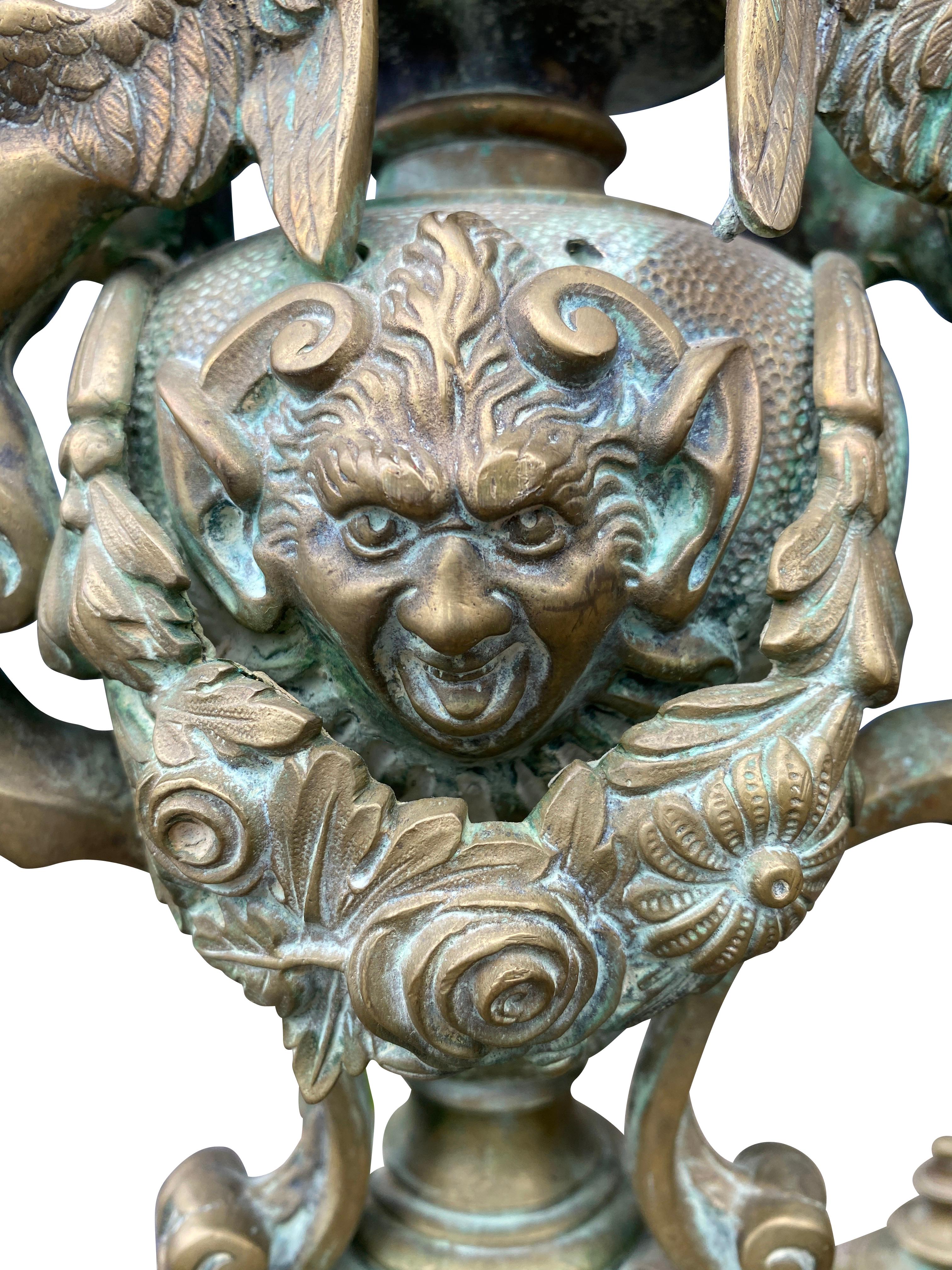 Bronze-Feuerböcke im italienischen Renaissance-Stil, Paar im Angebot 4