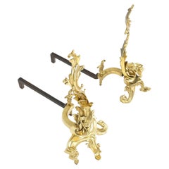 Bronze-Feuerböcke im italienischen Renaissance-Stil, Paar