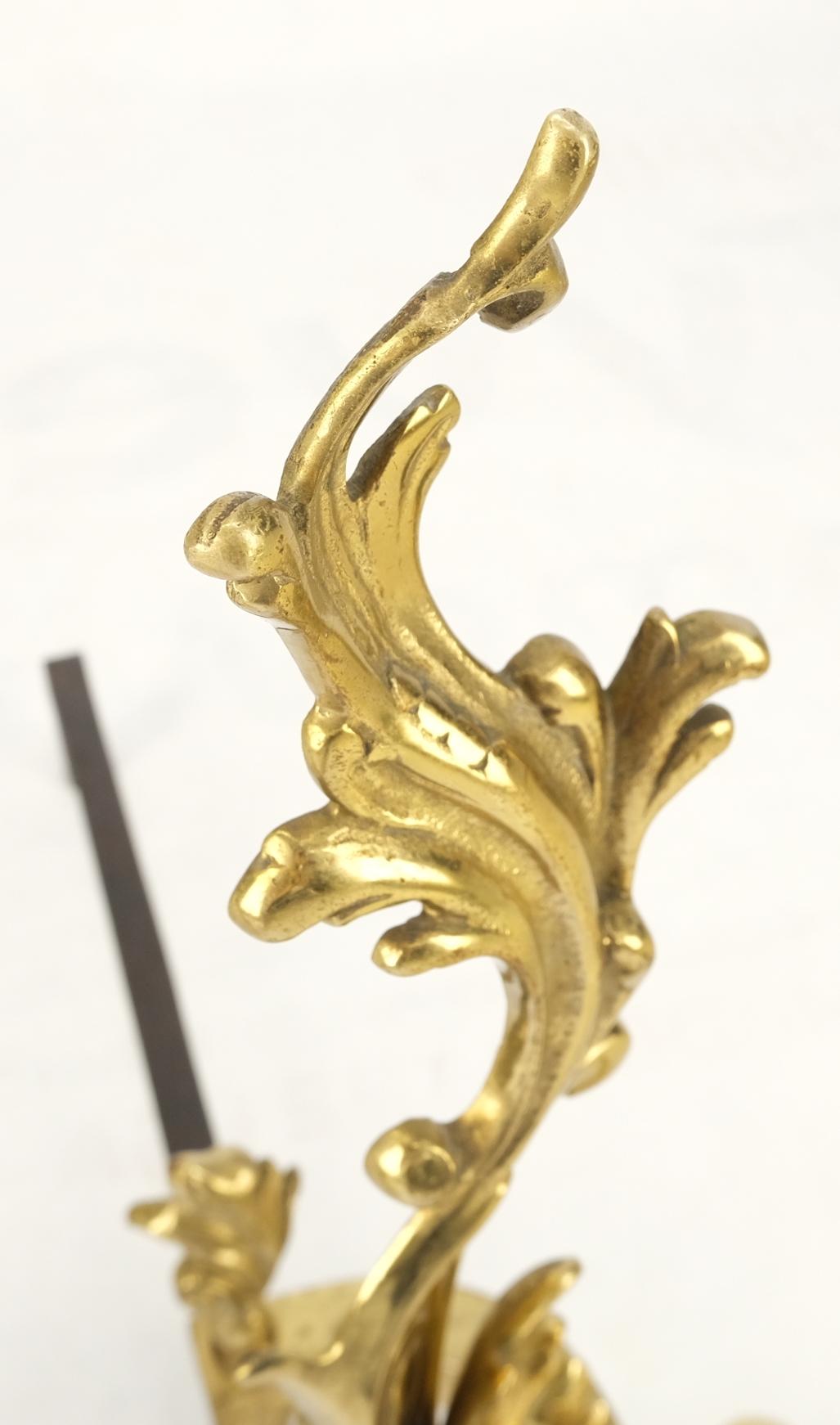 Brass Pair of Italian Renaissance Revival Bronze Andirons For Sale