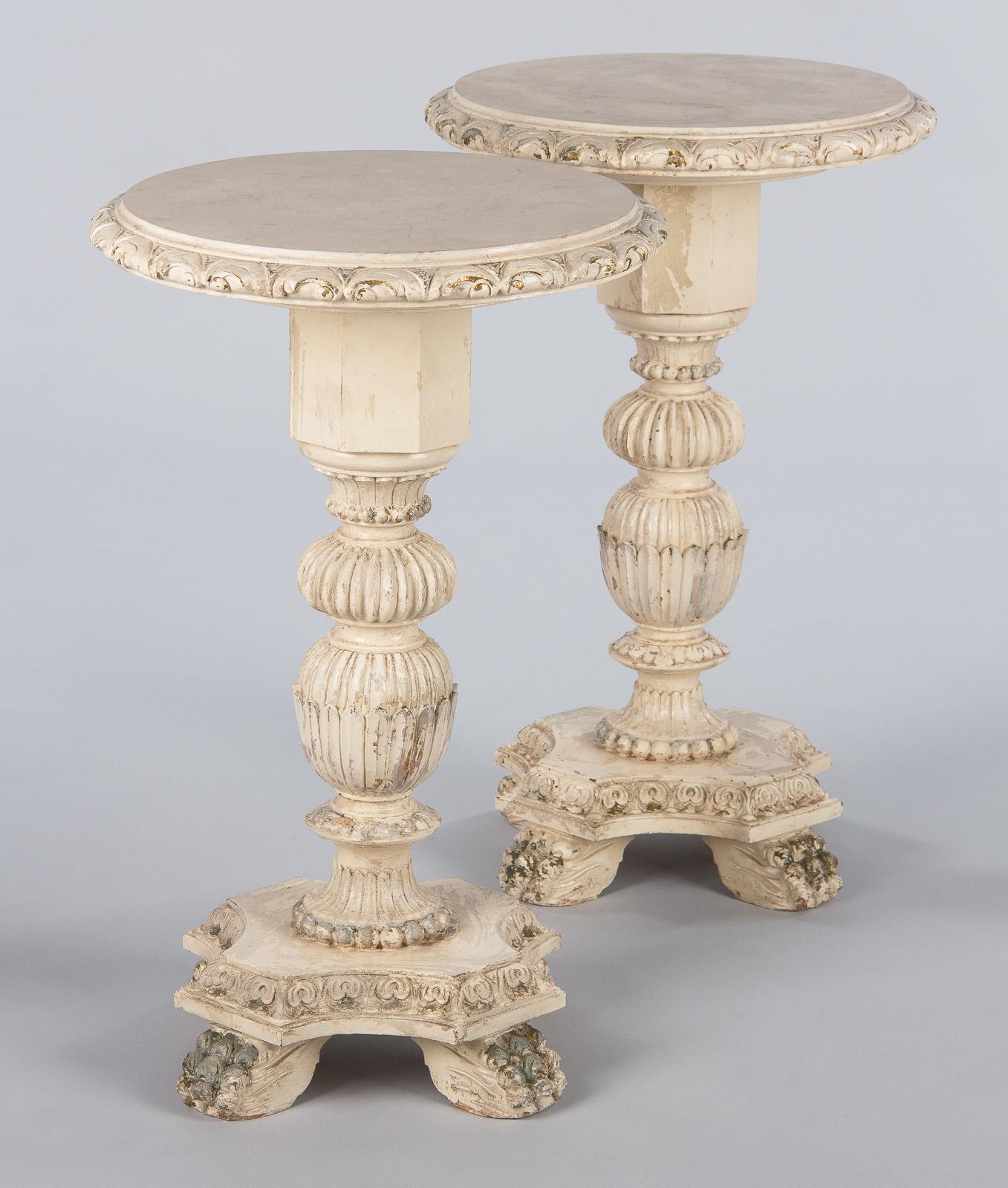 Pair of Italian Renaissance Revival Painted Side Tables, 1950s 13