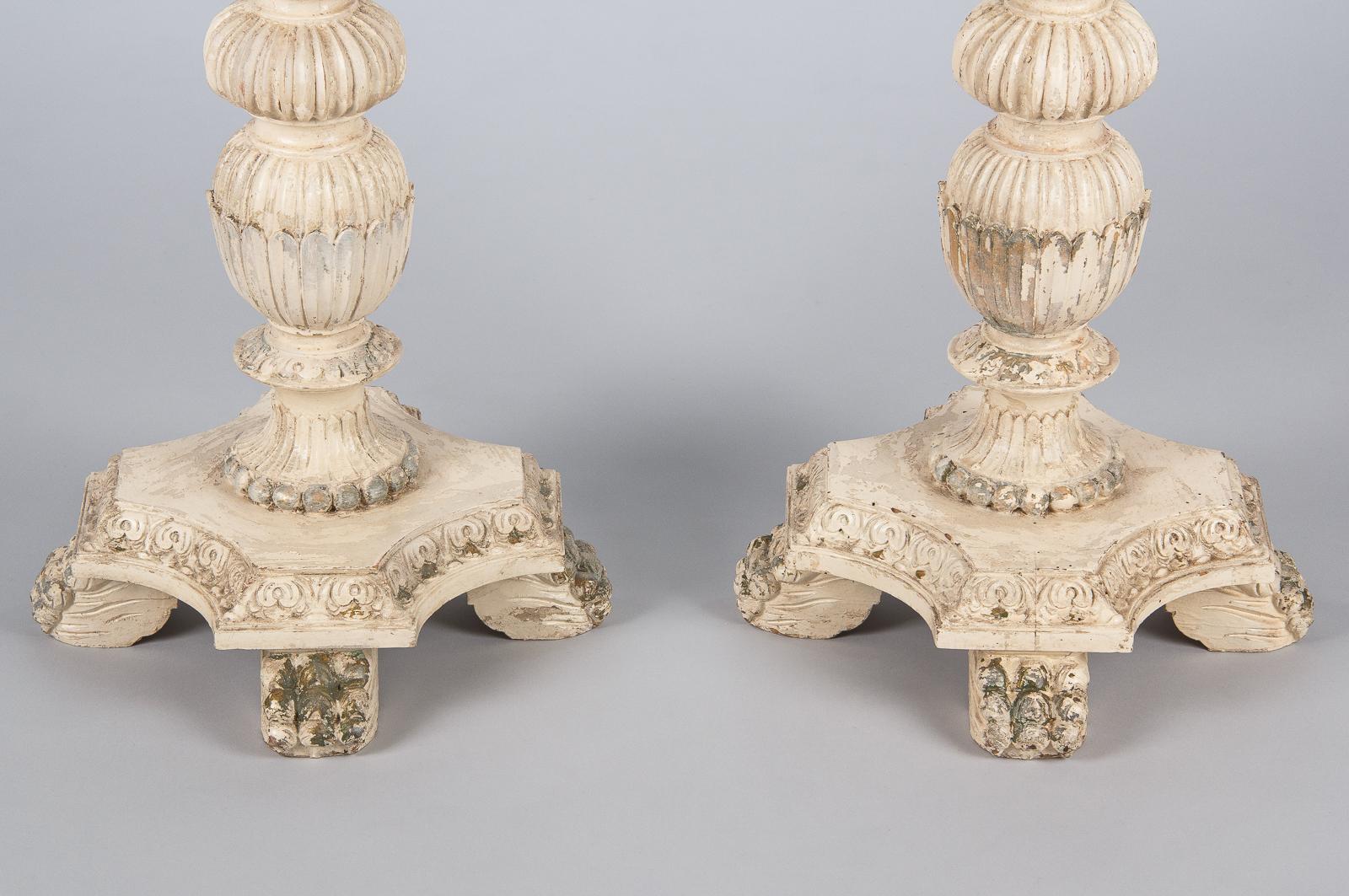 Pair of Italian Renaissance Revival Painted Side Tables, 1950s 1