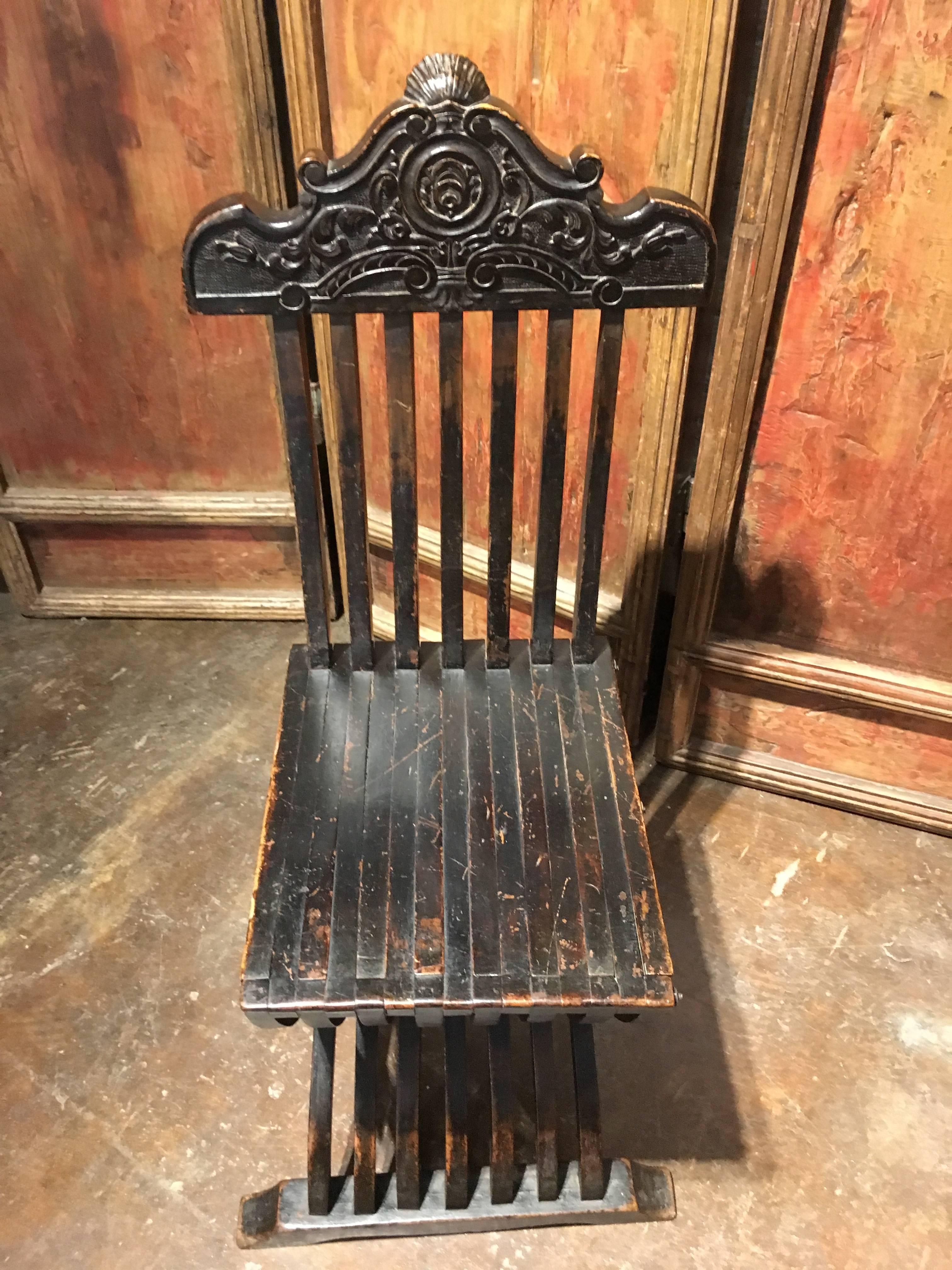 Paire de chaises d'appoint italiennes de style néo-renaissance, XIXe siècle en vente 5