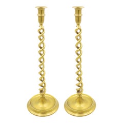 Pair of Italian Renaissance Style Brass Candlesticks