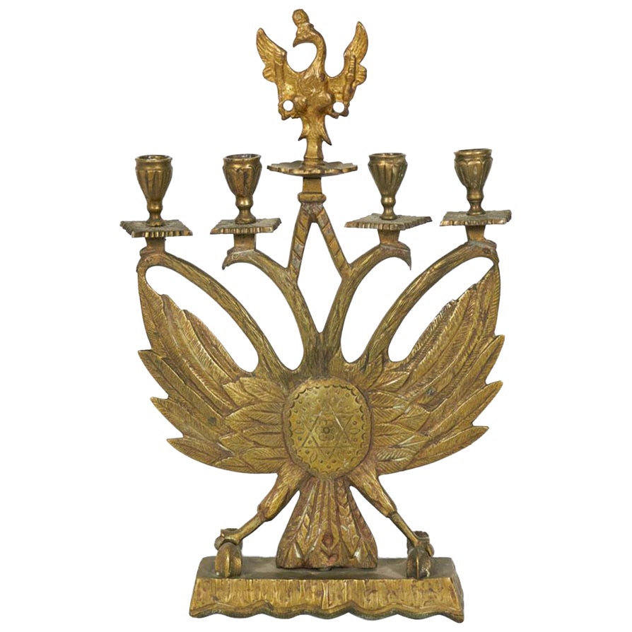 Pair of Italian Renaissance-Style Judaica Eagle Candelabras en venta