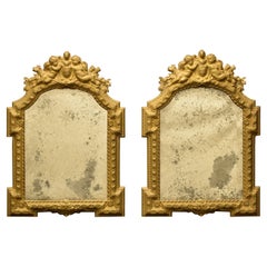 Retro Pair of Italian Repousse Brass Mirrors