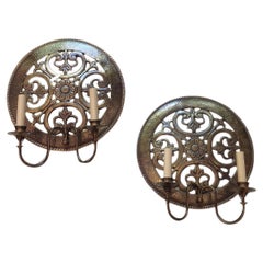 Vintage Pair of Italian Repoussé Sconces