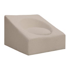 Mid-Century Retrofuturist White Wool Italian 1960s Pair of Cube Shape Armchairs