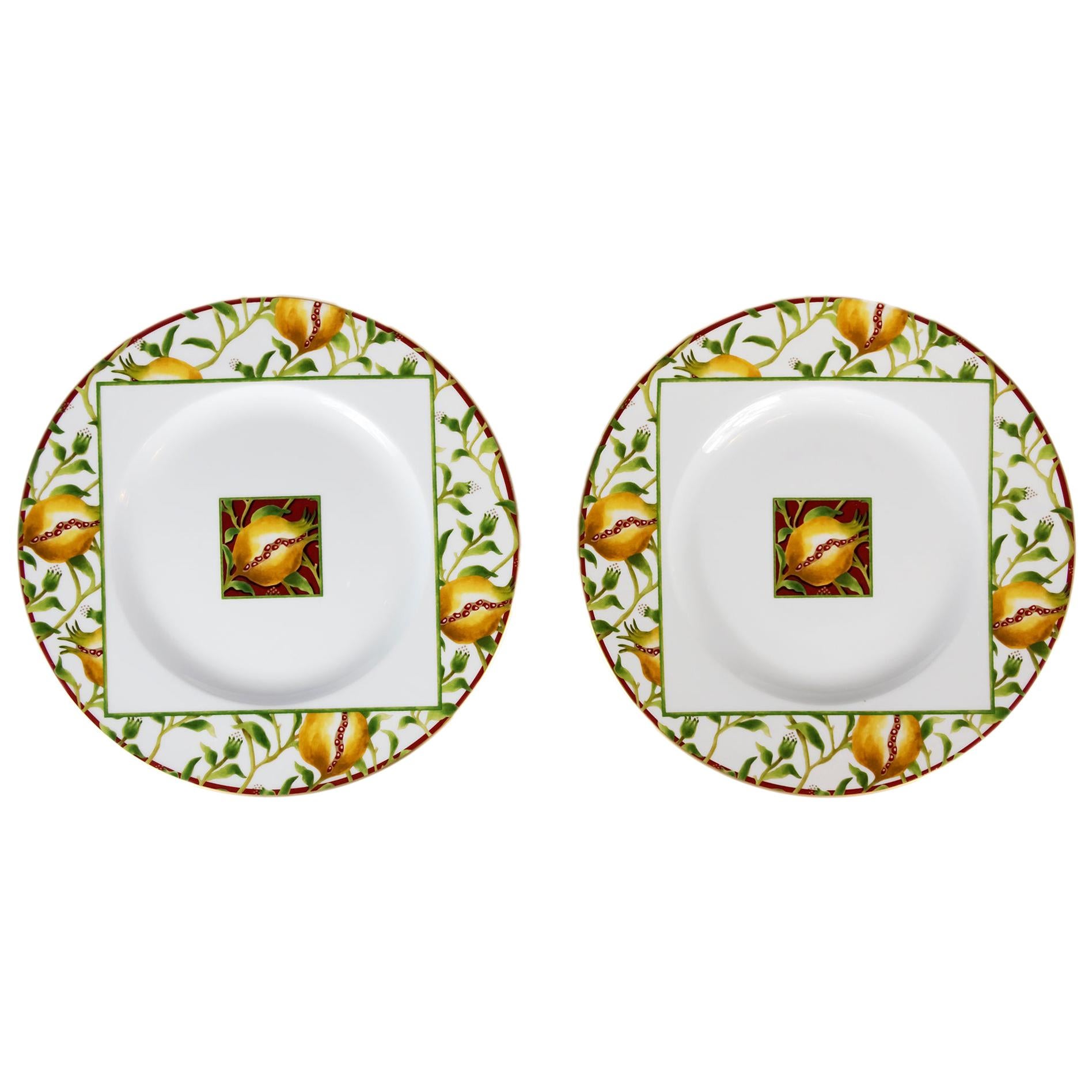 Pareja de platos de porcelana italiana Richard Ginori