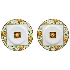 Pareja de platos de porcelana italiana Richard Ginori