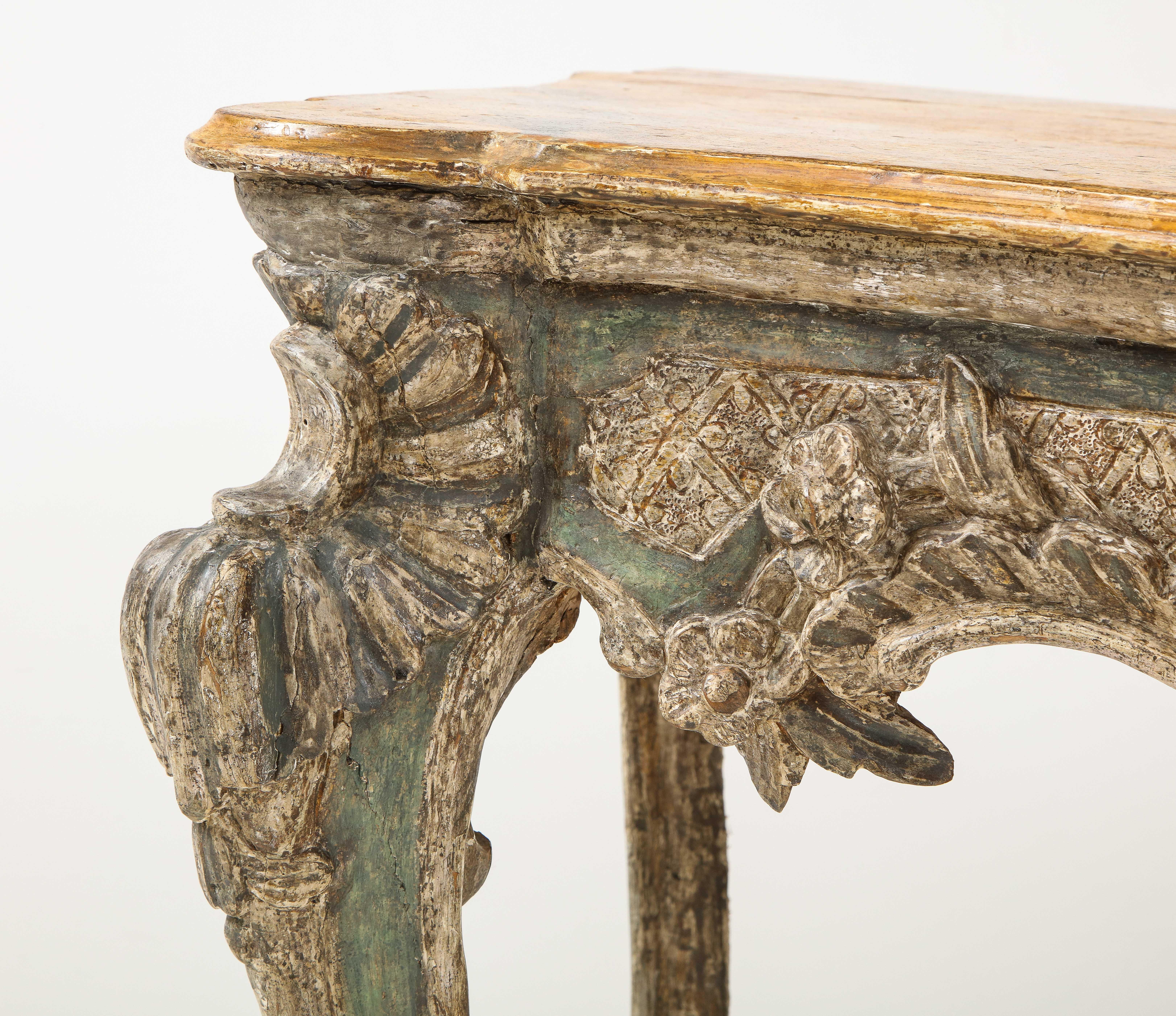 Pair of Italian Rococo Console Tables For Sale 3