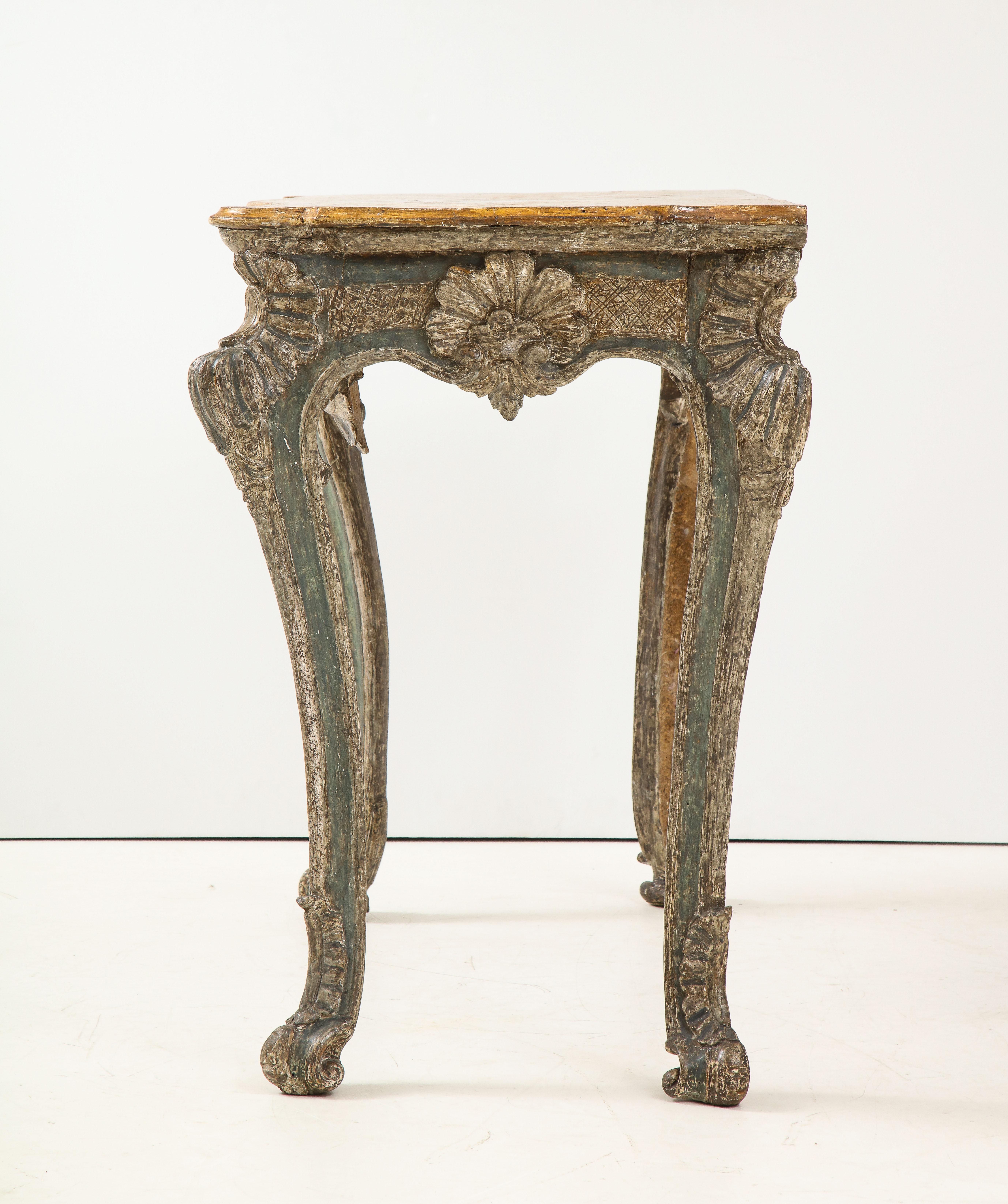 Pair of Italian Rococo Console Tables For Sale 4