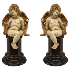 Pair of Italian Rococo Gilt Cupids