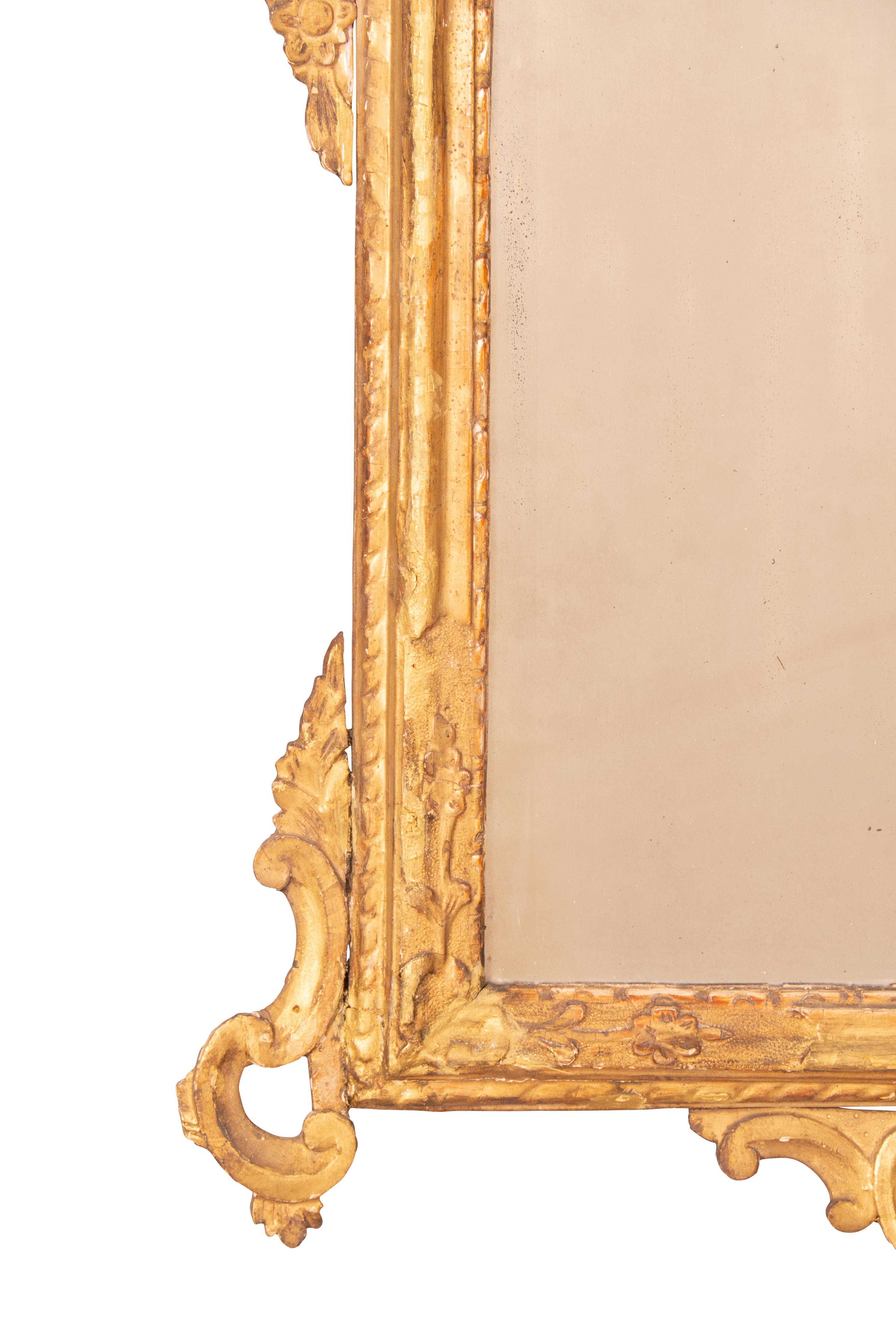 Pair of Italian Rococo Giltwood Mirrors For Sale 5