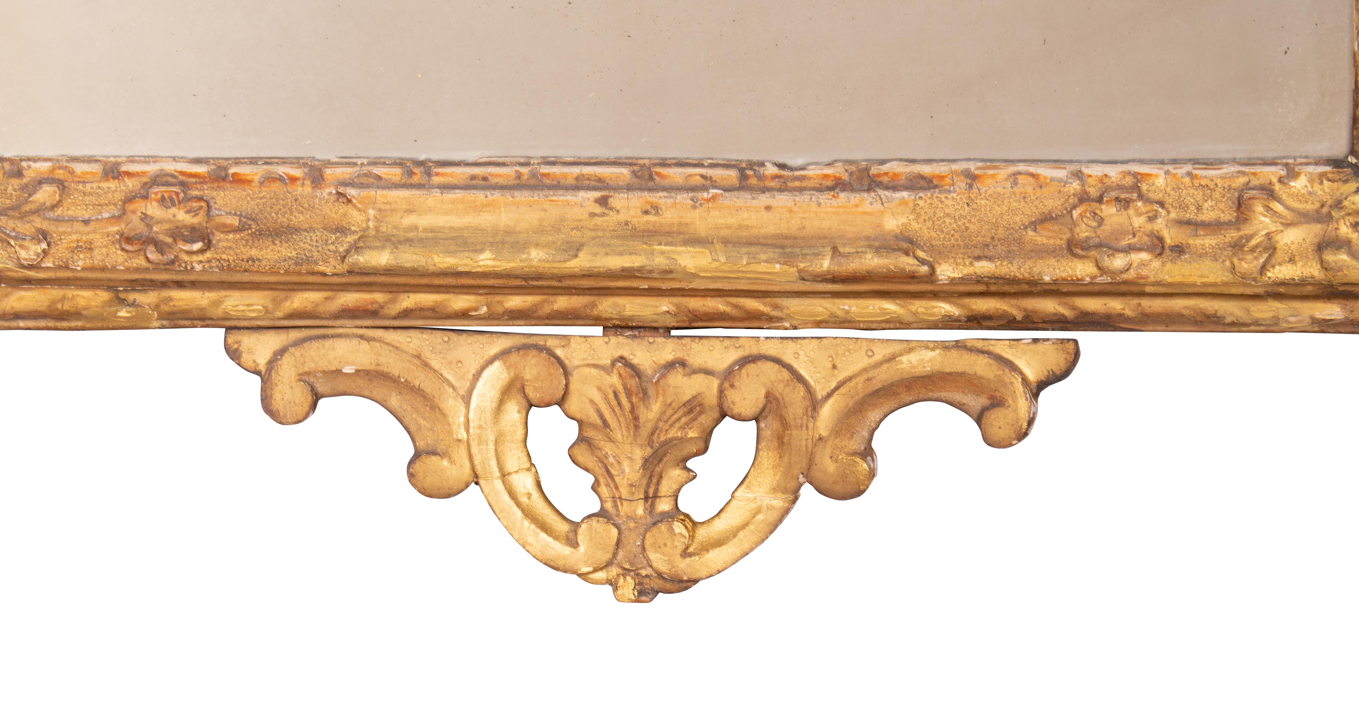 Pair of Italian Rococo Giltwood Mirrors For Sale 8