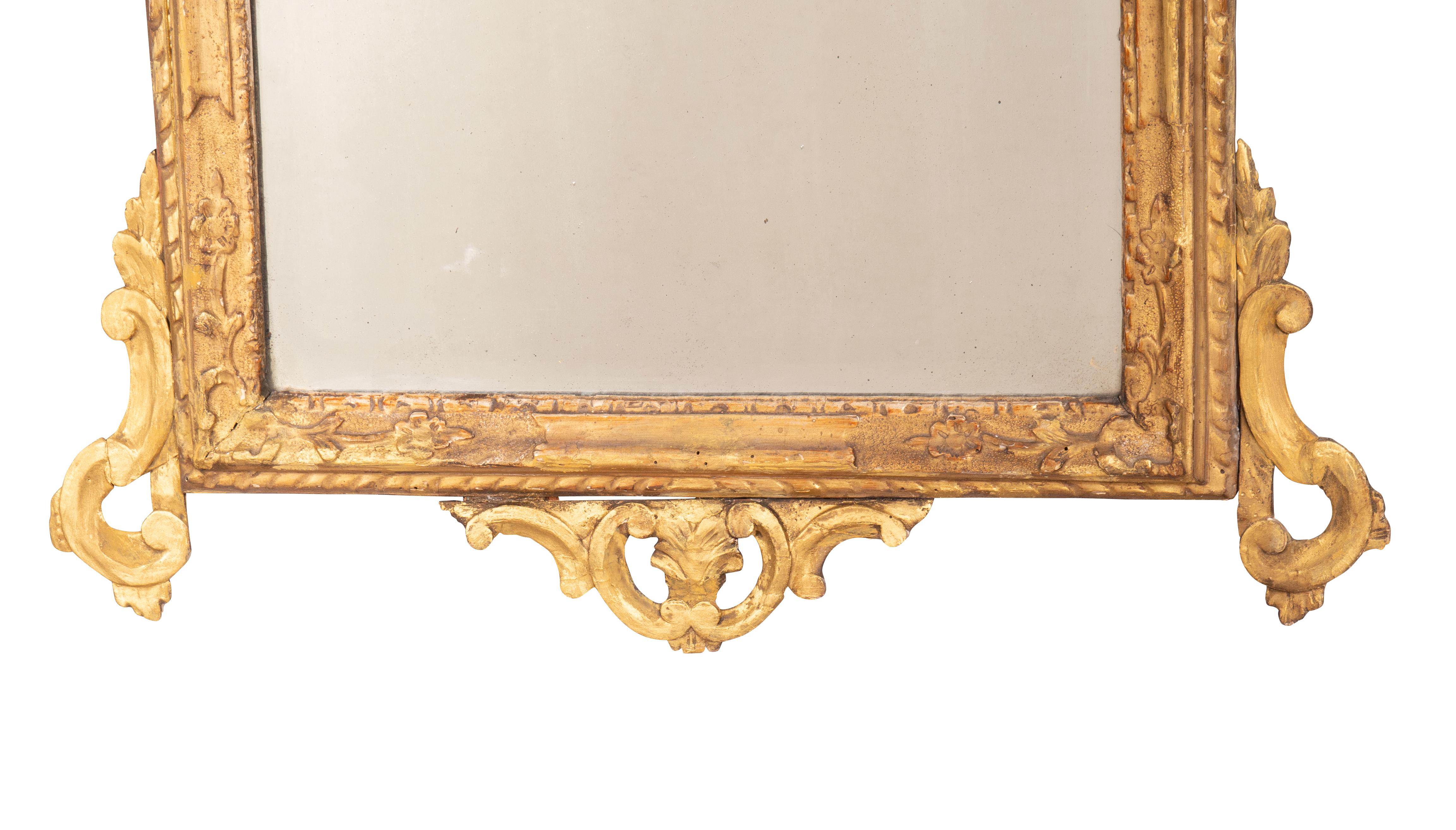 Pair of Italian Rococo Giltwood Mirrors For Sale 10