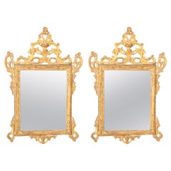 Pair of Italian Rococo Giltwood Mirrors
