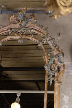 Pair Of Italian Rococo Mirrors with Slight Gilding and Pastel Colors