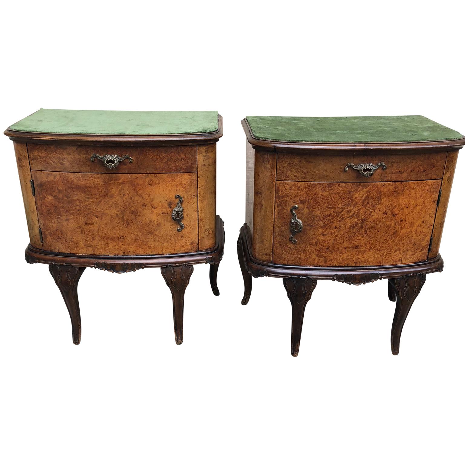 Pair of Italian Rococo Style Bed Side Tables In Good Condition In Haddonfield, NJ