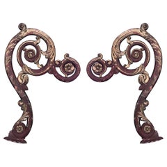 Pair of Italian Rococo Style Carved Gilt Wall Brackets
