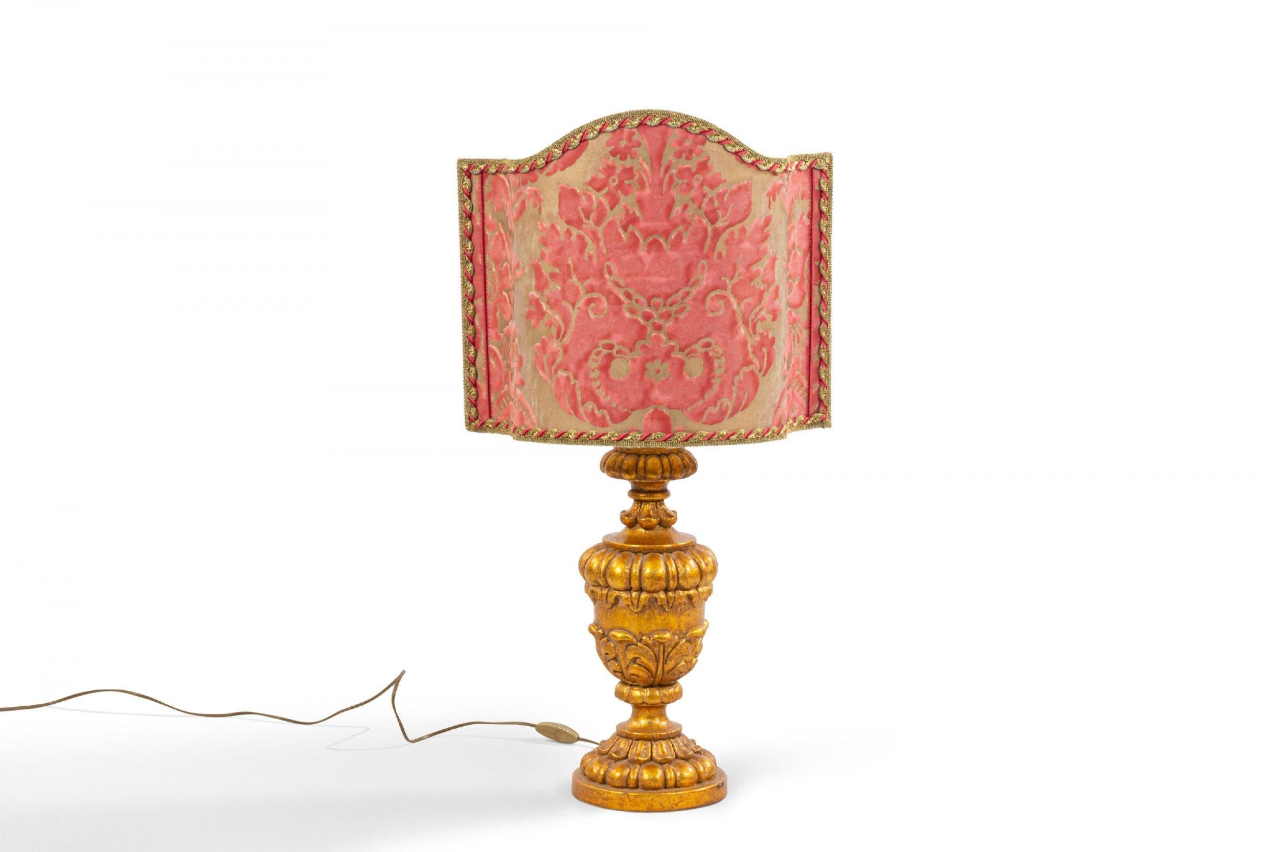 Unknown Pair of Italian Rococo Style Gilt Table Lamps