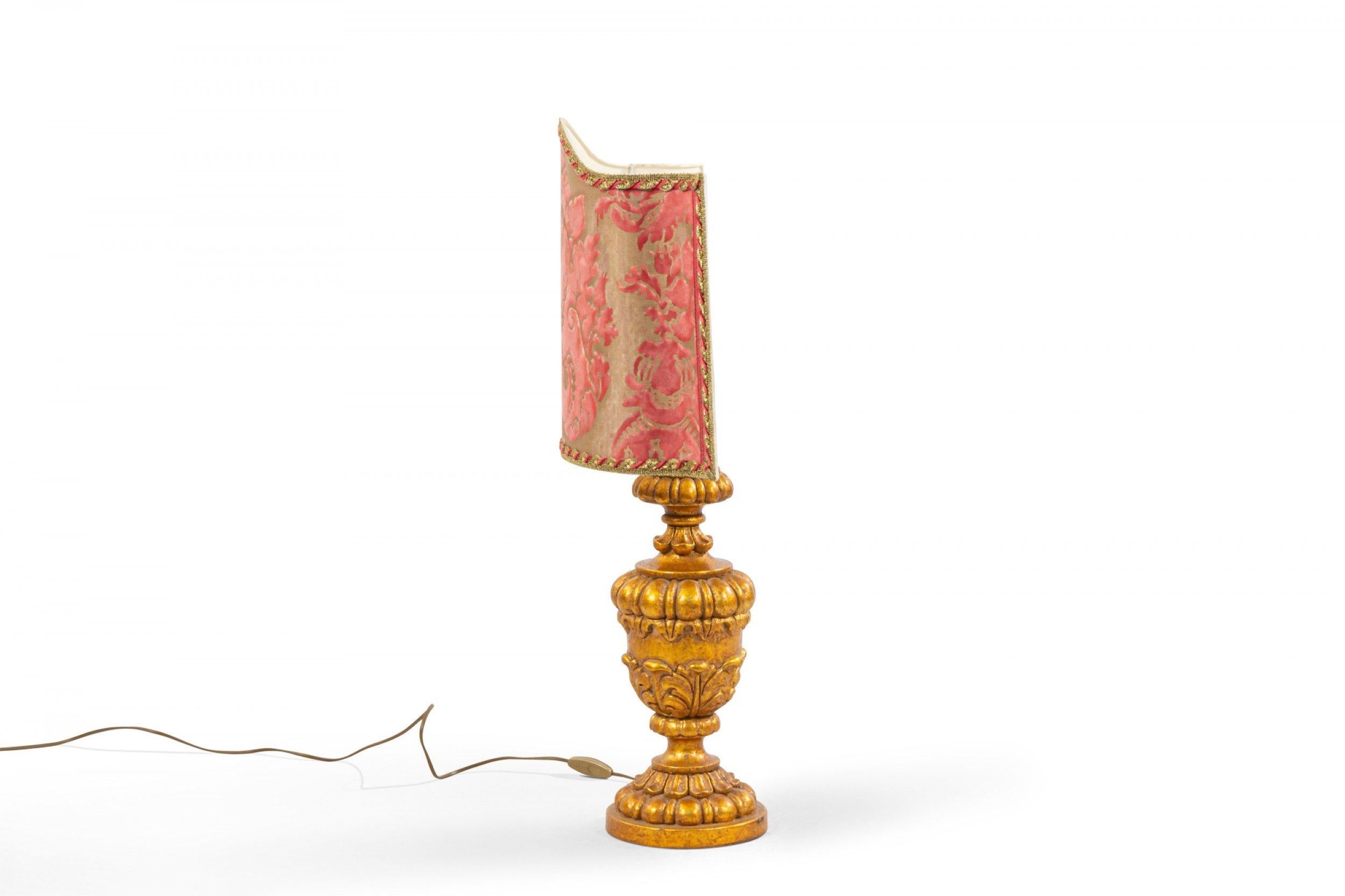 Pair of Italian Rococo Style Gilt Table Lamps In Good Condition In New York, NY