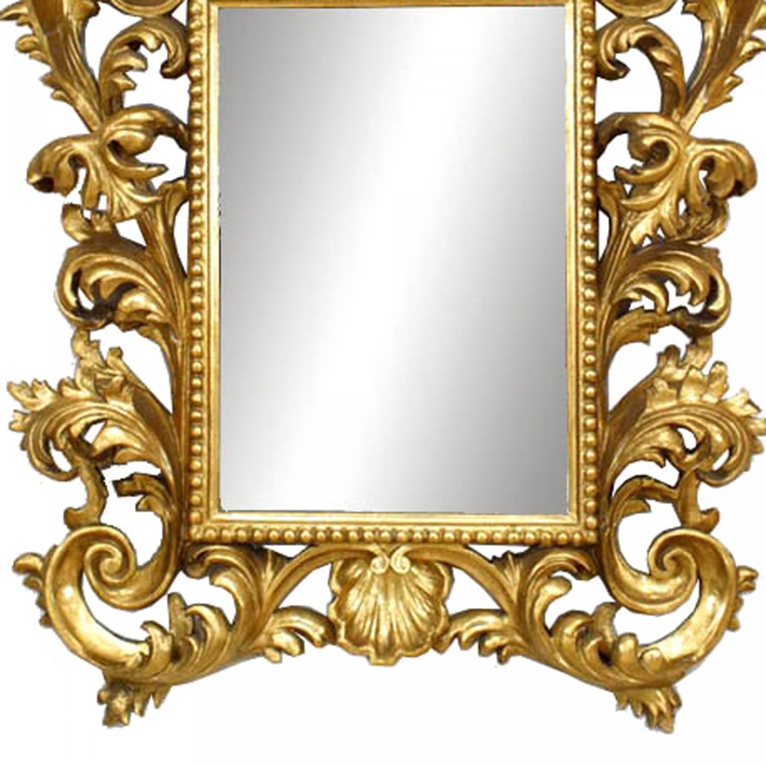 Paire de miroirs muraux italiens de style rococo en bois doré Bon état - En vente à New York, NY