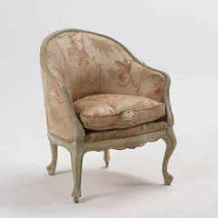 Paire de chaises longues italiennes rococo peintes et rembourrées, 19ème siècle