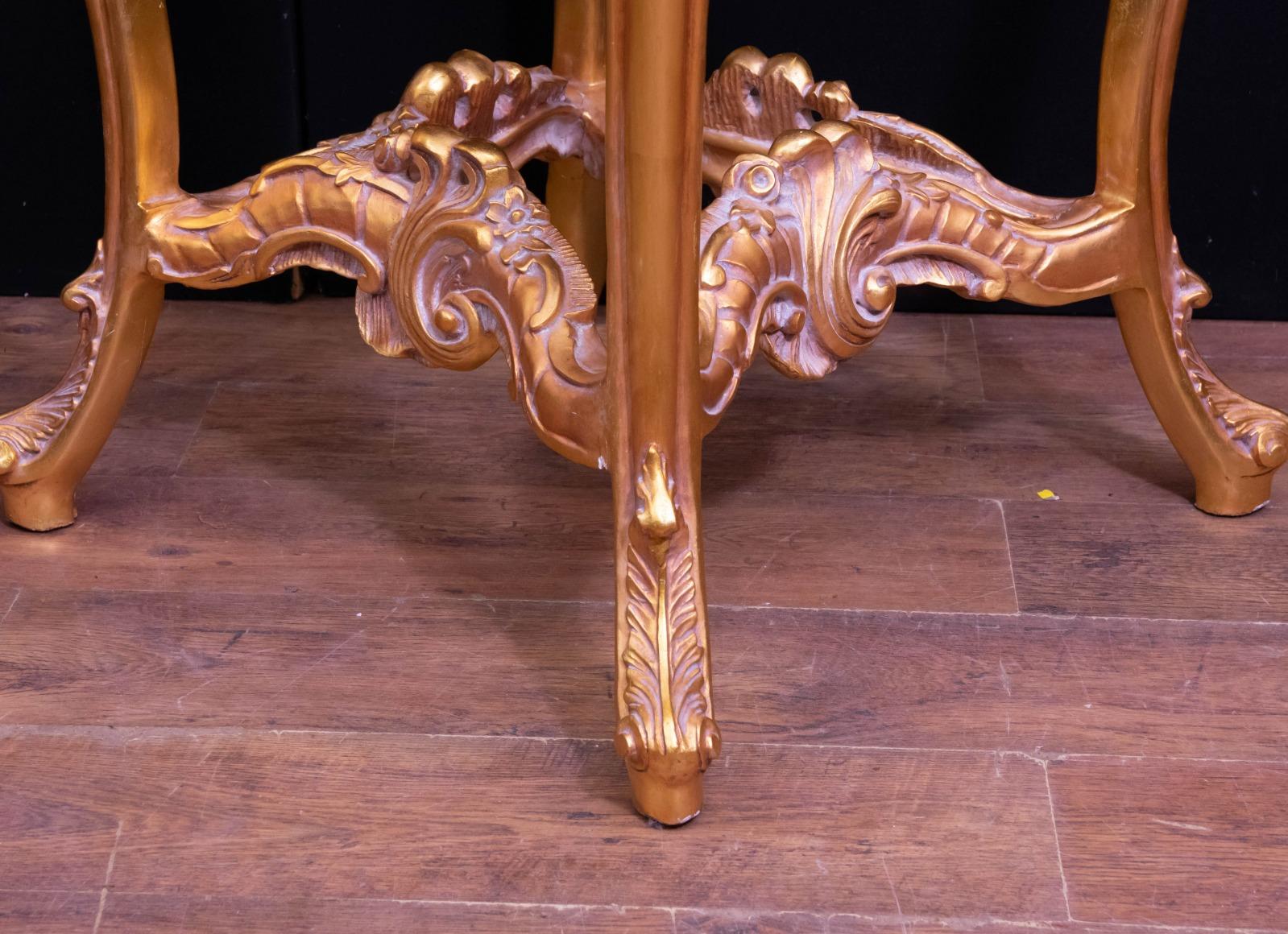 Pair of Italian Rococo Tables - Gilt Pedestal Stand For Sale 3