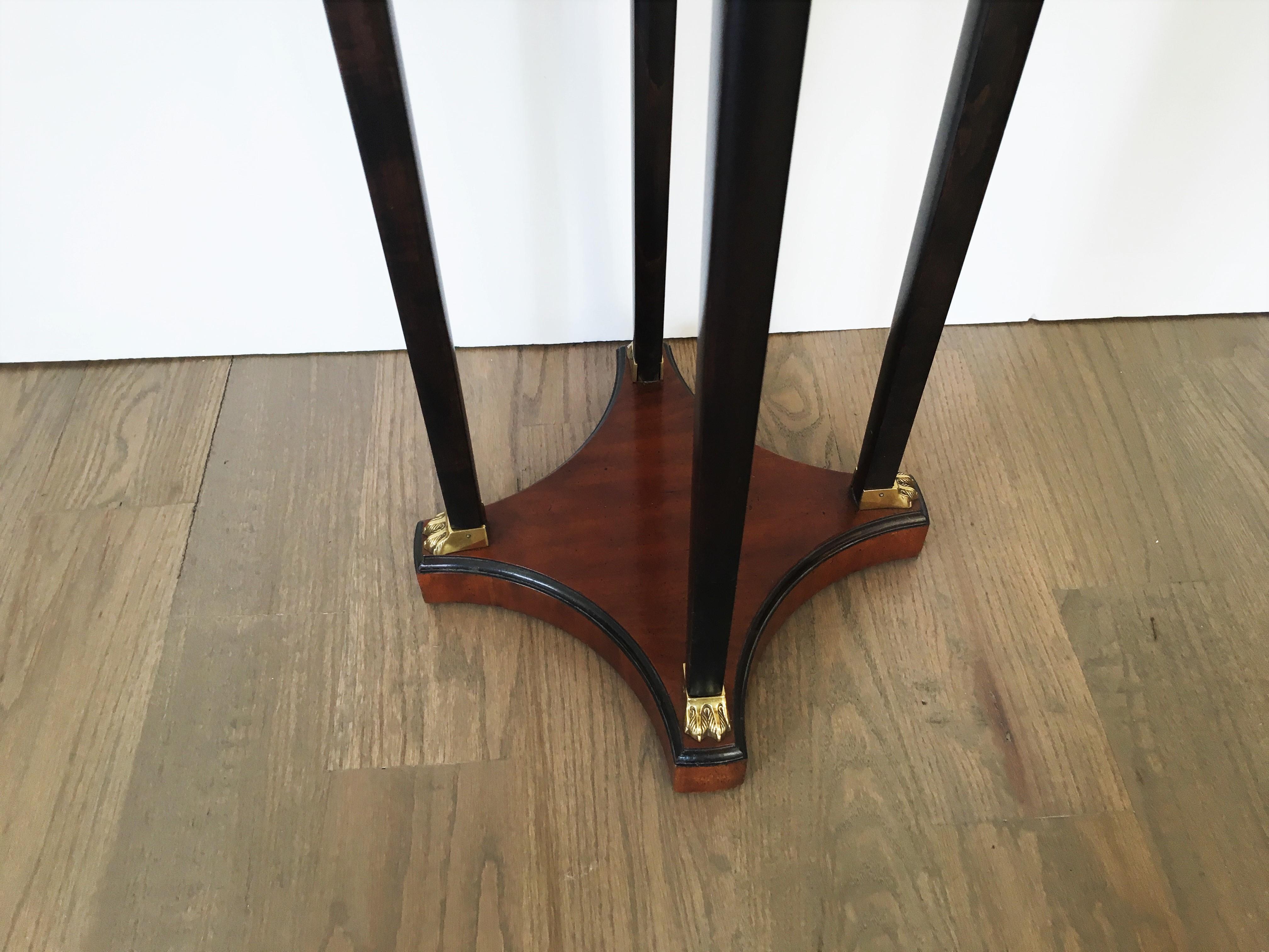 Pair of Italian Rosewood and Marble Pedestals or Plant Stands 3
