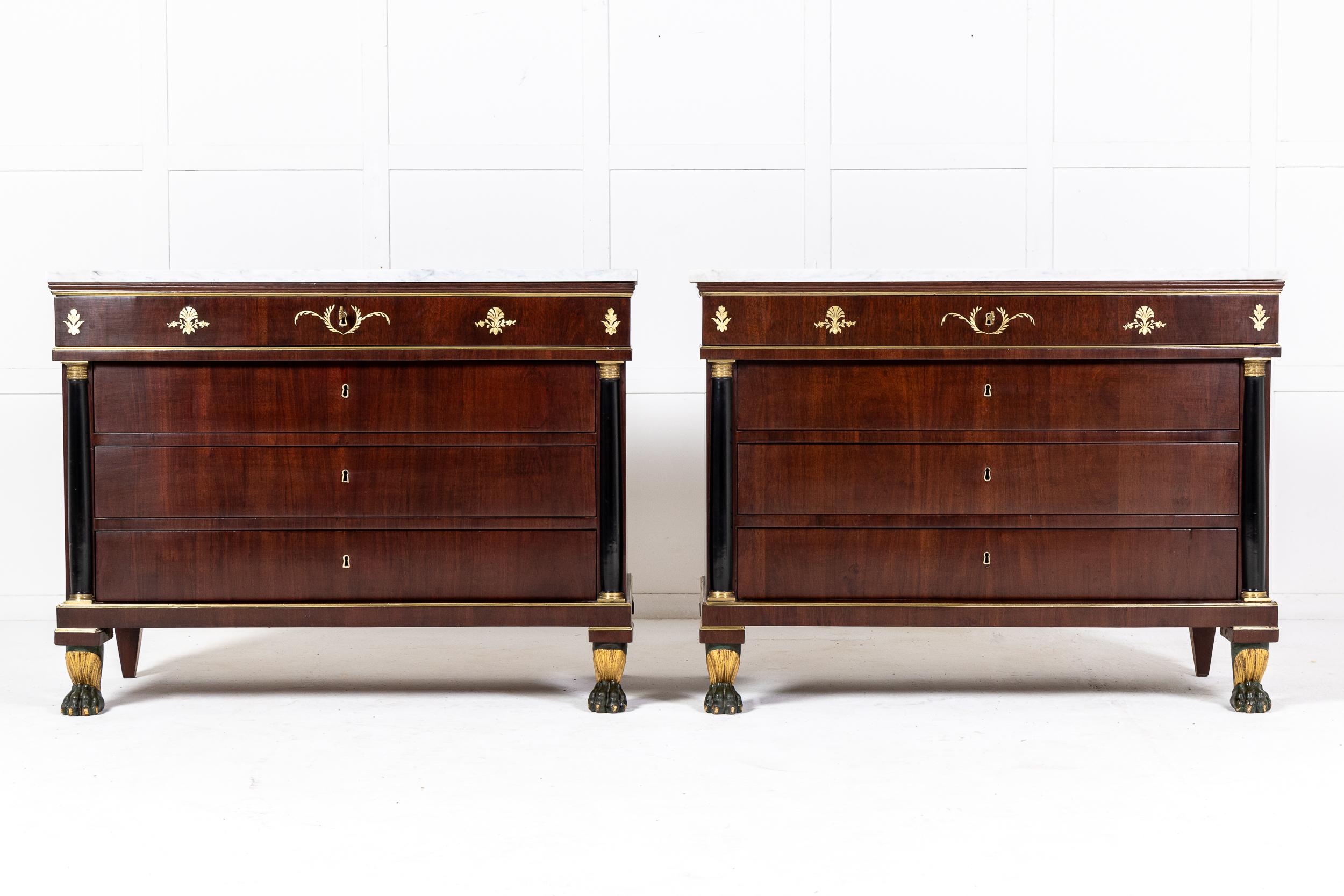An Exceptional Pair of Italian Rosewood and Inlaid 