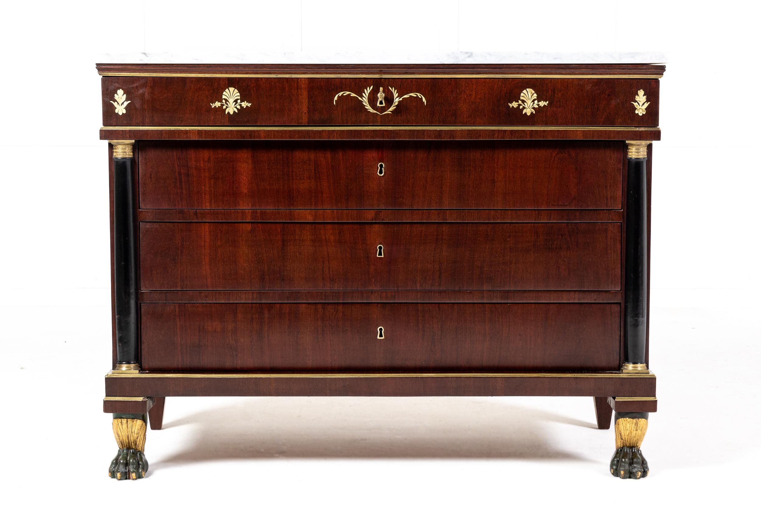 Pair of Italian Rosewood Inlaid 'Empire' Commodes C1820 For Sale 3