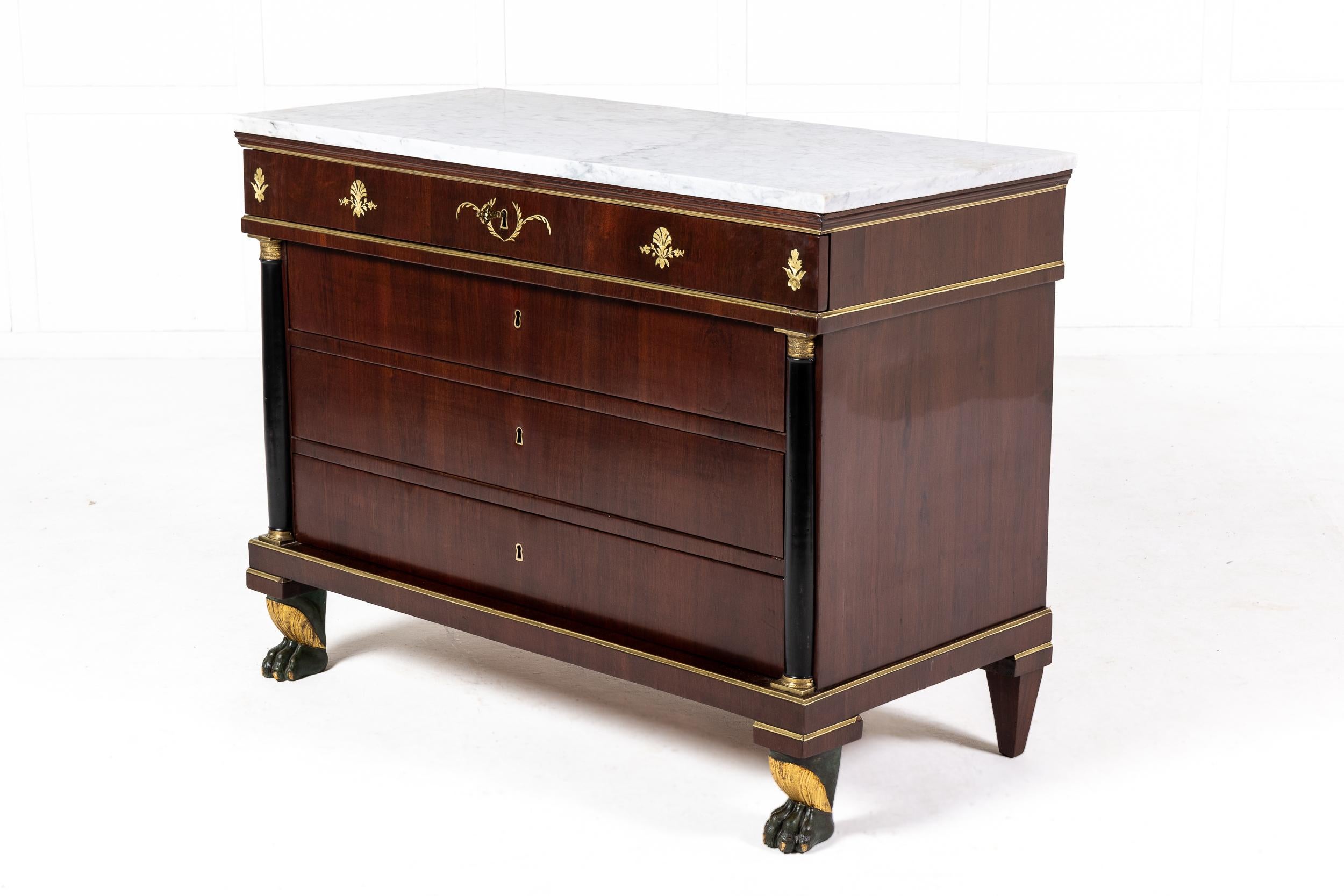 Pair of Italian Rosewood Inlaid 'Empire' Commodes C1820 For Sale 4