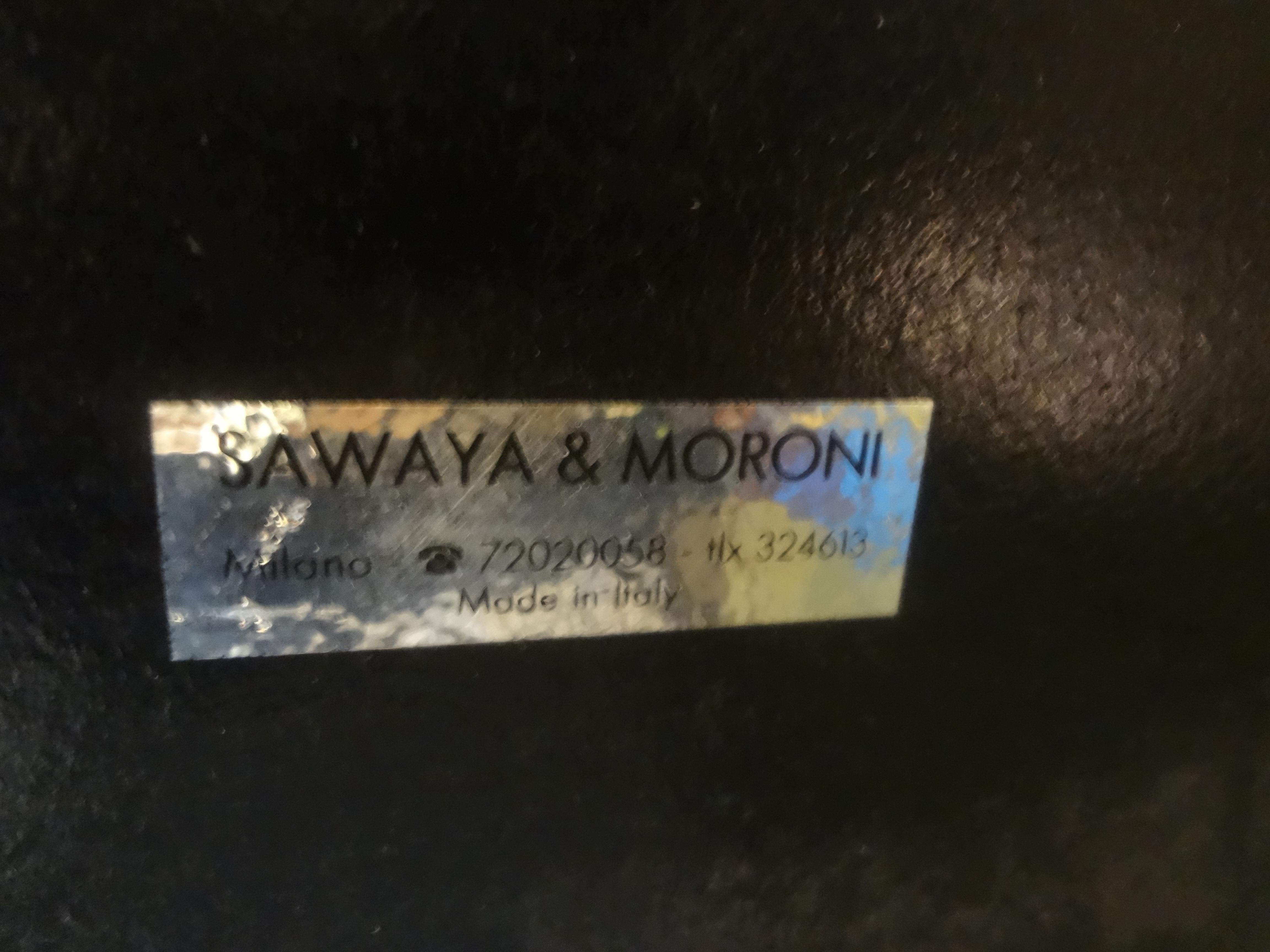 Paire de chaises italiennes Sawaya et Moroni en fer et cuir en vente 4
