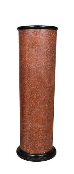 Pair Of Italian Scagliola Faux Porphyry Pedestals