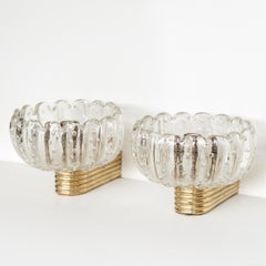 Pair of Italian Scalloped Glass Sconces