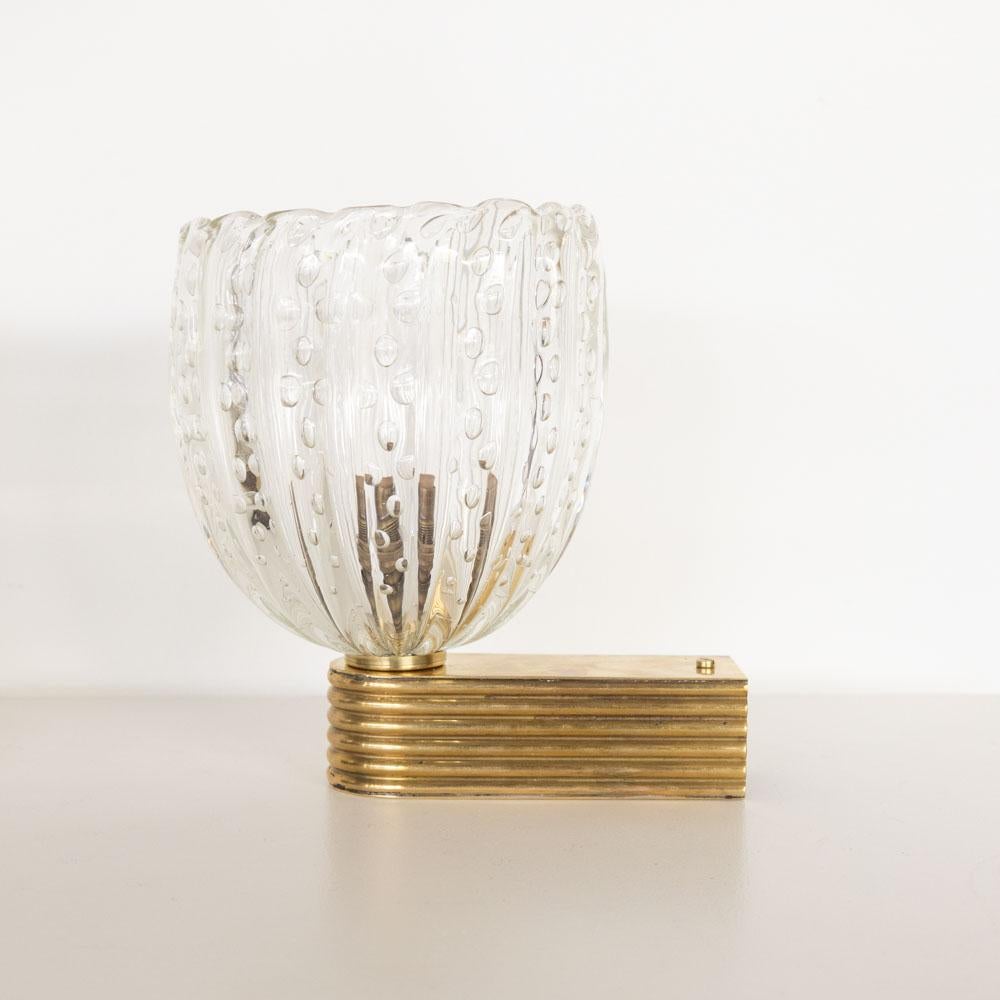 Pair of Italian Scalloped Glass Sconces 2