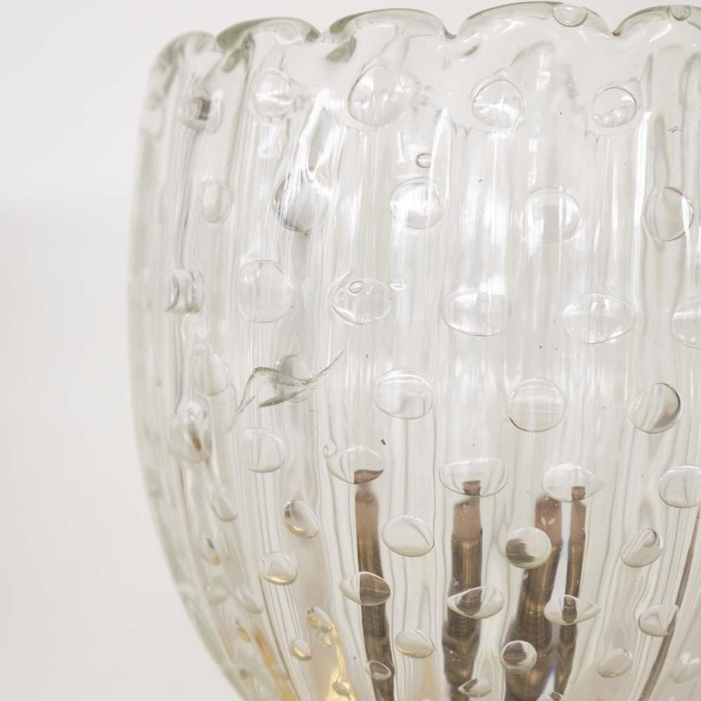 Paar italienische Wandleuchter aus Glas mit Wellenschliff im Angebot 3